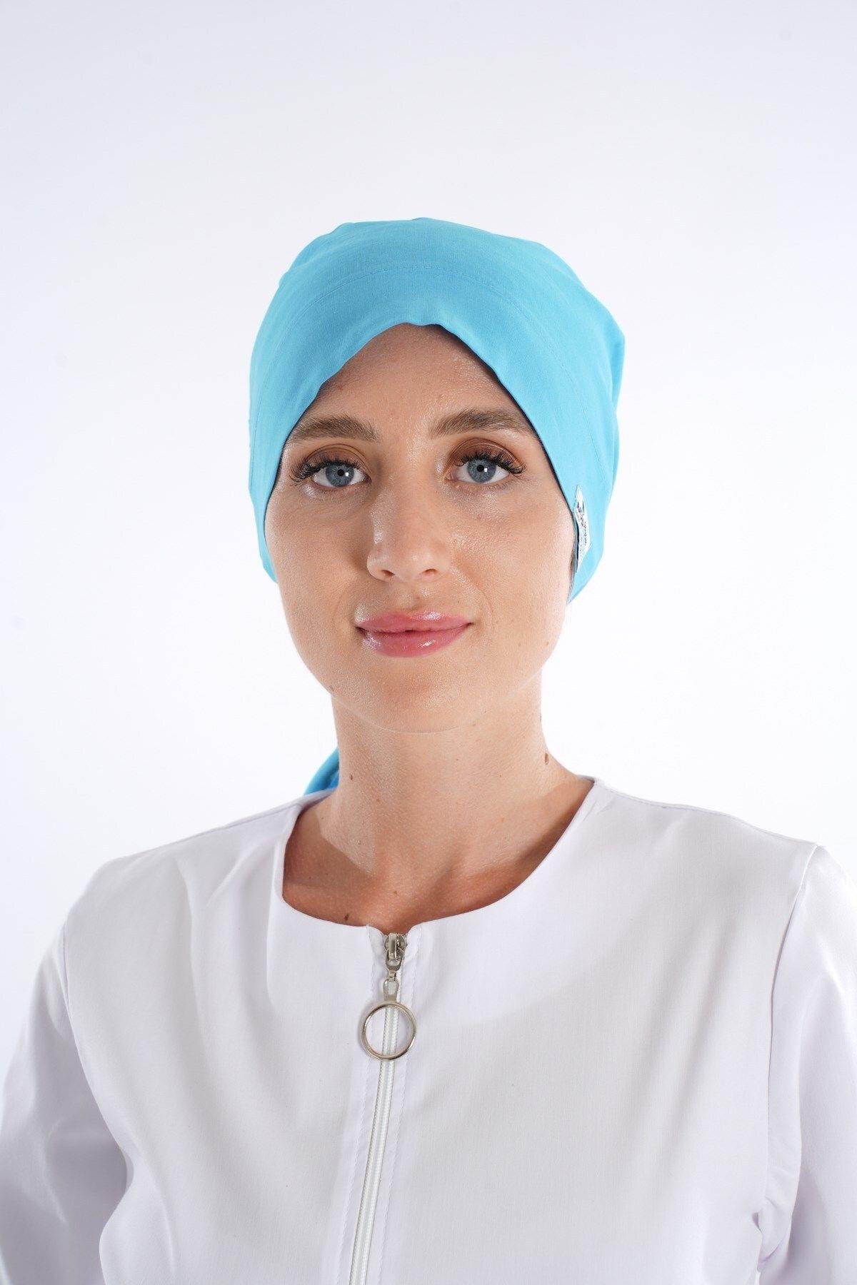 Düz Gökyüzü Tesettür Doktor Hemşire Hastane Aşçı Cerrahi Bone-Nur Medikal Giyim