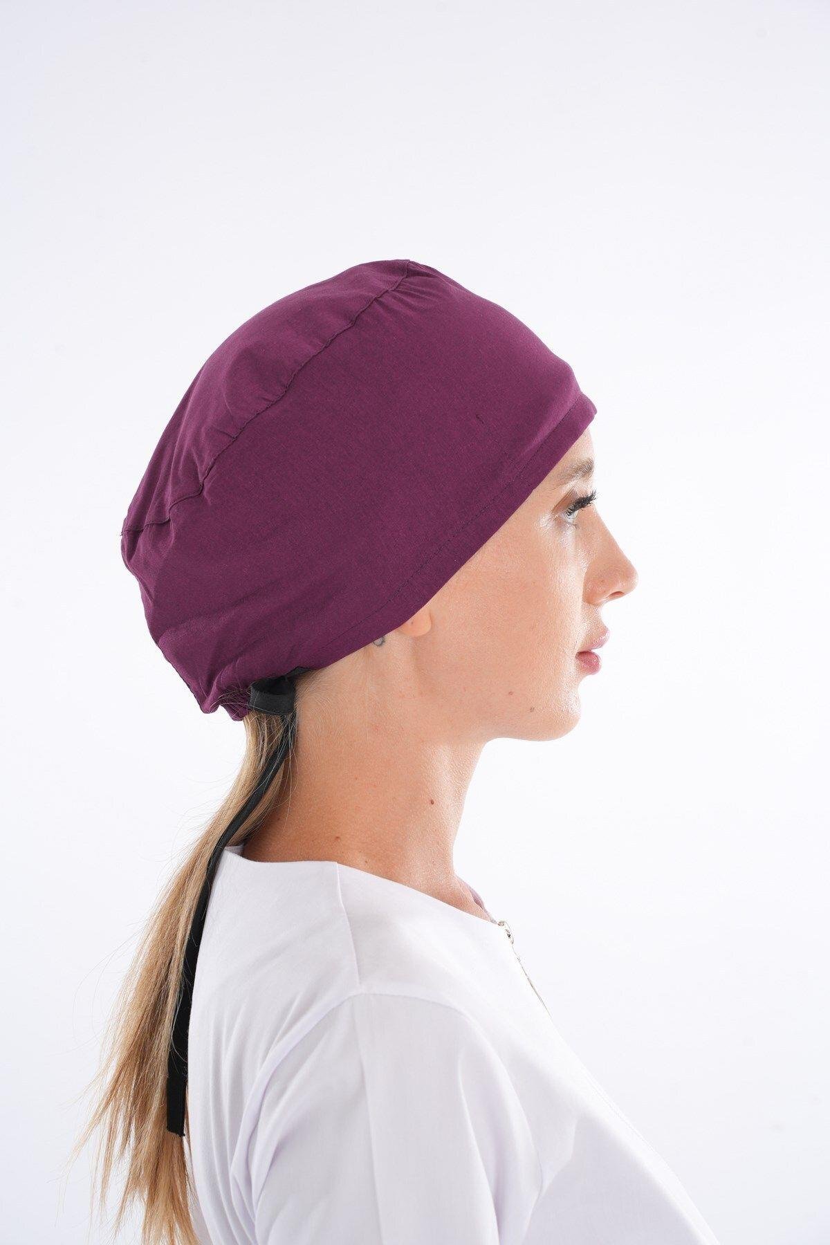 Düz Mürdüm Renk Doktor Hemşire Aşçı Hastane Medikal Cerrahi Bone-Nur Medikal Giyim