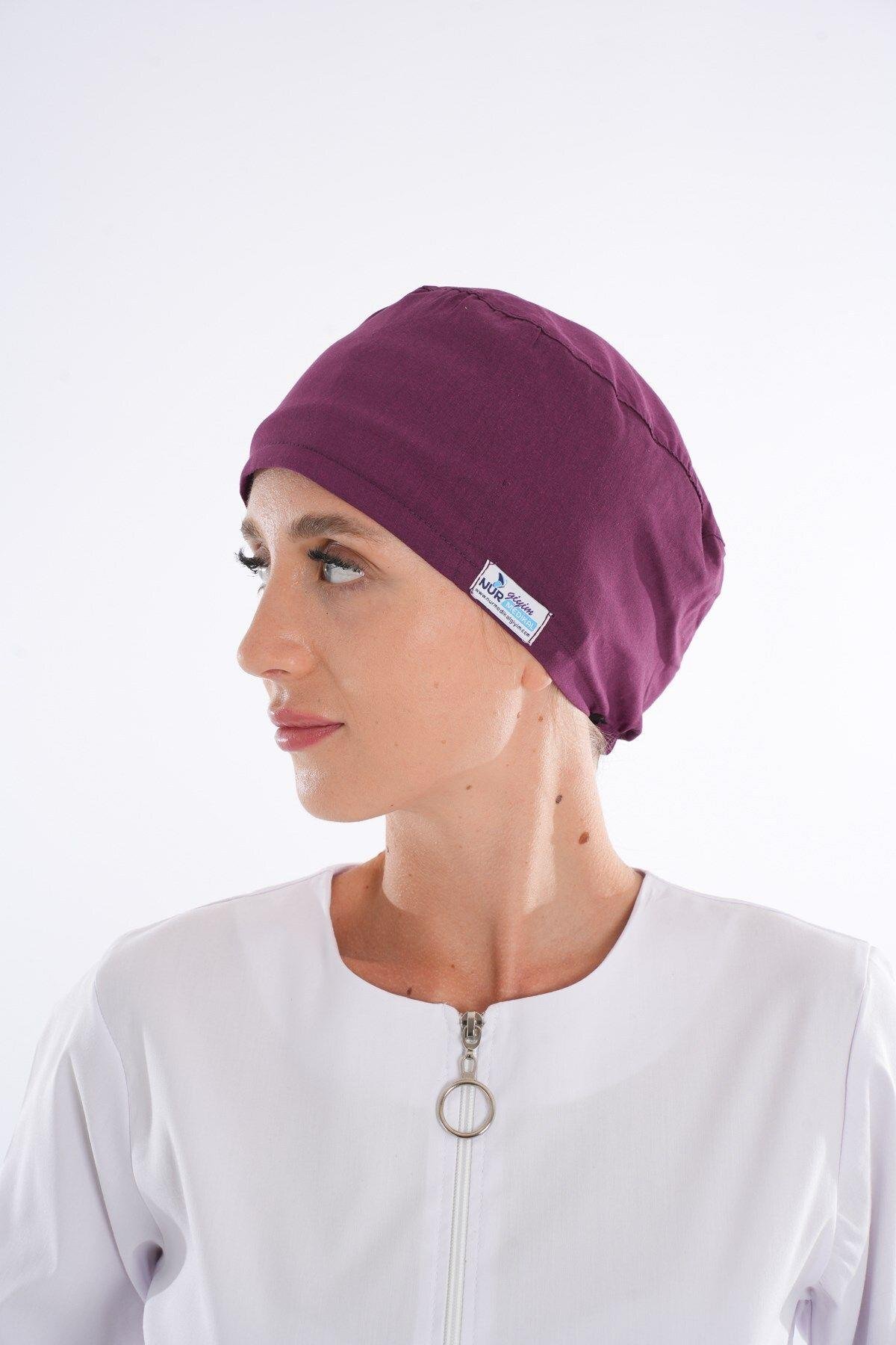 Düz Mürdüm Renk Doktor Hemşire Aşçı Hastane Medikal Cerrahi Bone-Nur Medikal Giyim