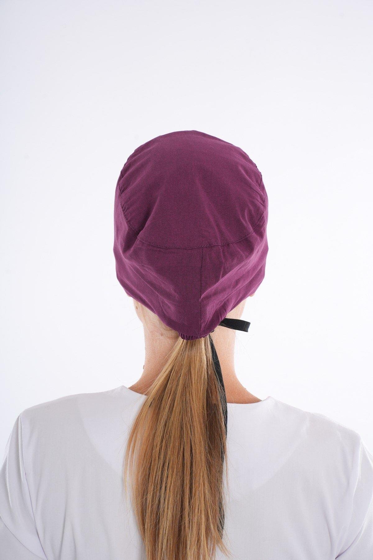 Düz Mürdüm Renk Doktor Hemşire Aşçı Hastane Medikal Cerrahi Bone-Nur Medikal Giyim