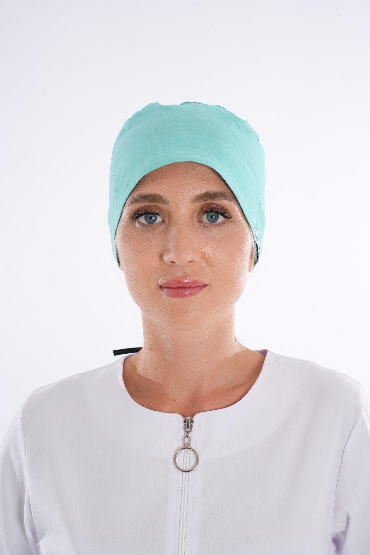 Düz Turkuaz Yeşili Doktor Hemşire Hastane Aşçı Medikal Cerrahi Bone-Nur Medikal Giyim