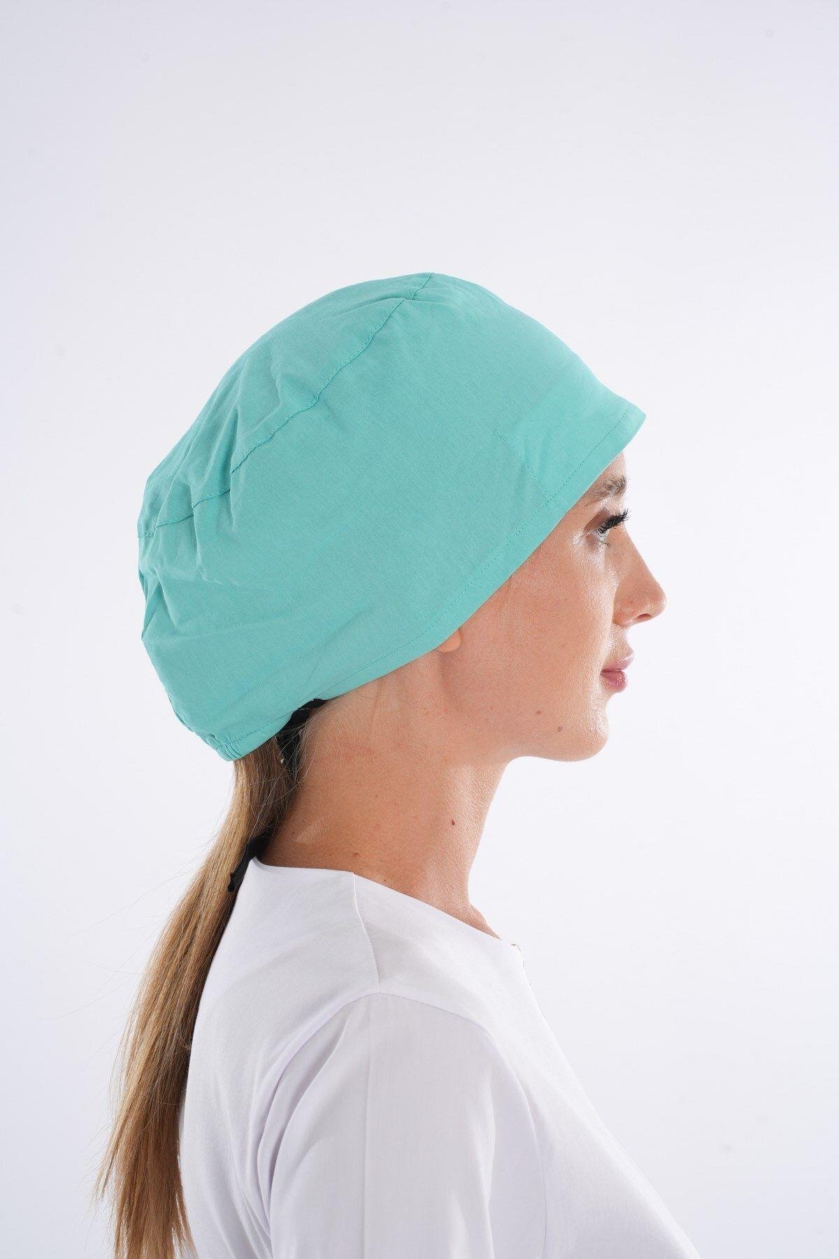 Düz Turkuaz Yeşili Doktor Hemşire Hastane Aşçı Medikal Cerrahi Bone-Nur Medikal Giyim