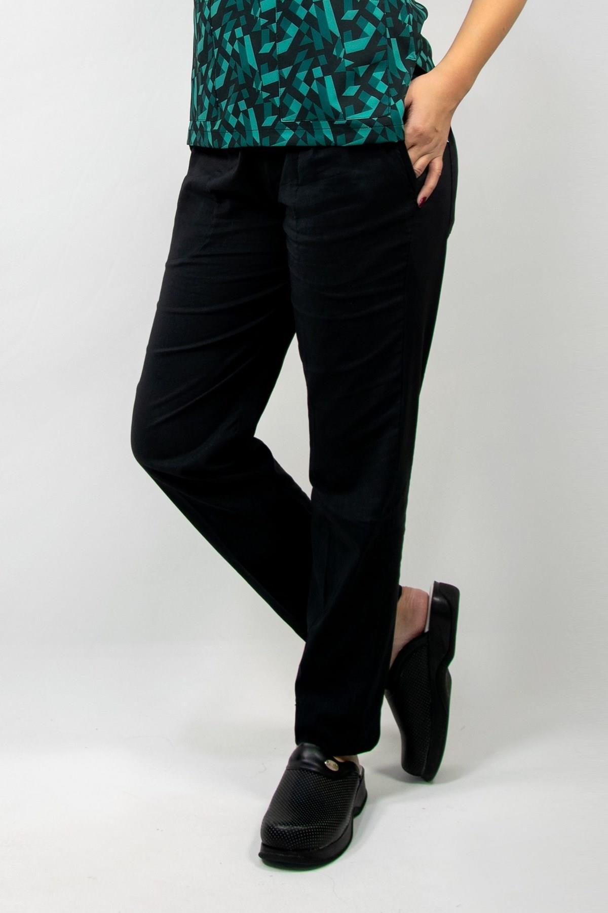 Geometri Desenli Likralı Hemşire Doktor Cerrahi Scrubs Üniforma Takım-Nur Medikal Giyim