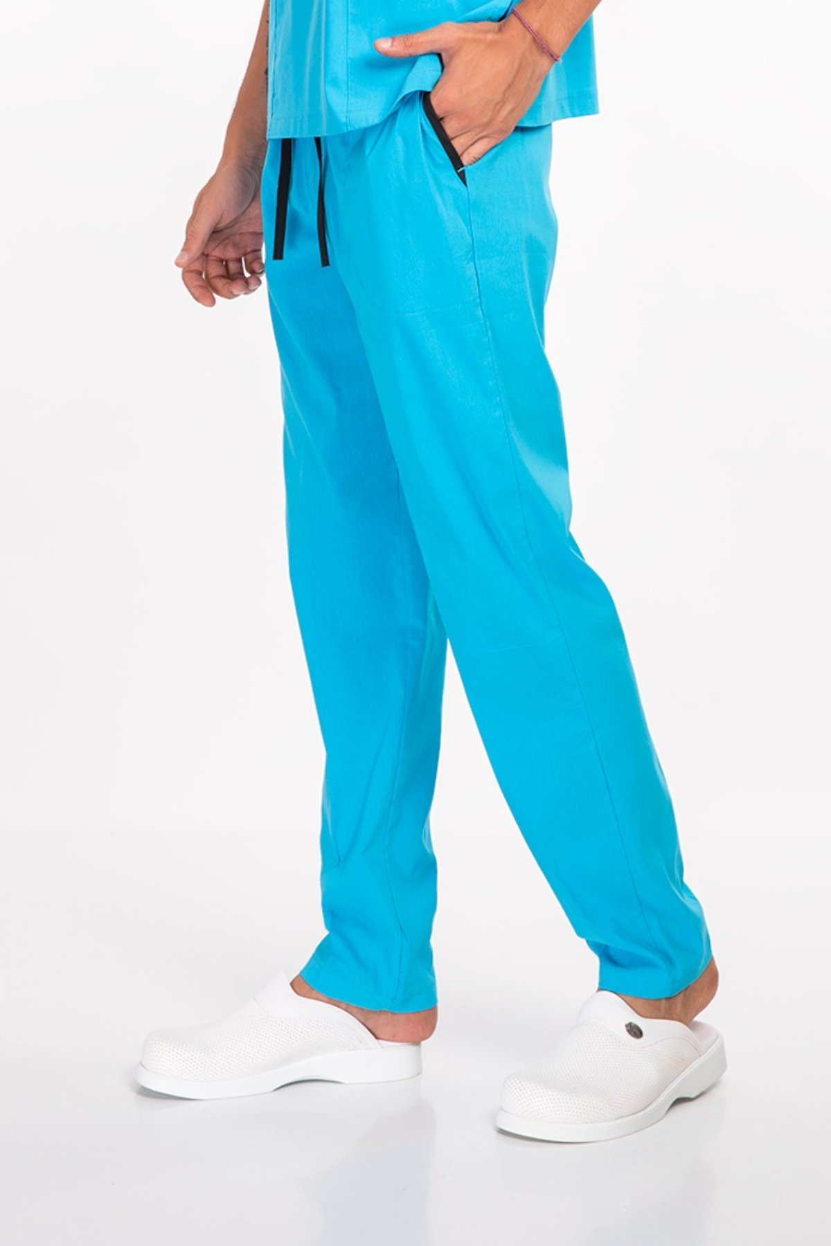 Gökyüzü Mavisi Likralı Doktor Hemşire Aşçı Tek Alt Pantolon-Nur Medikal Giyim