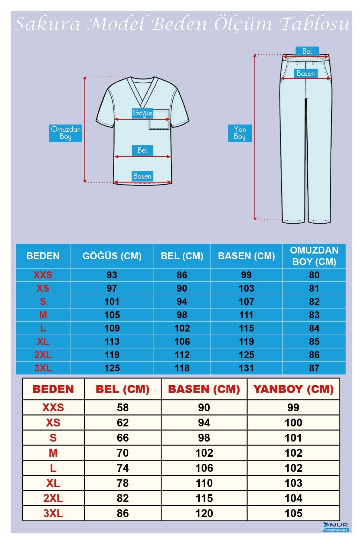 Gri Renk Sakura Model Tesettür Doktor Hemşire Scrubs Üniforma Takımı-Nur Medikal Giyim