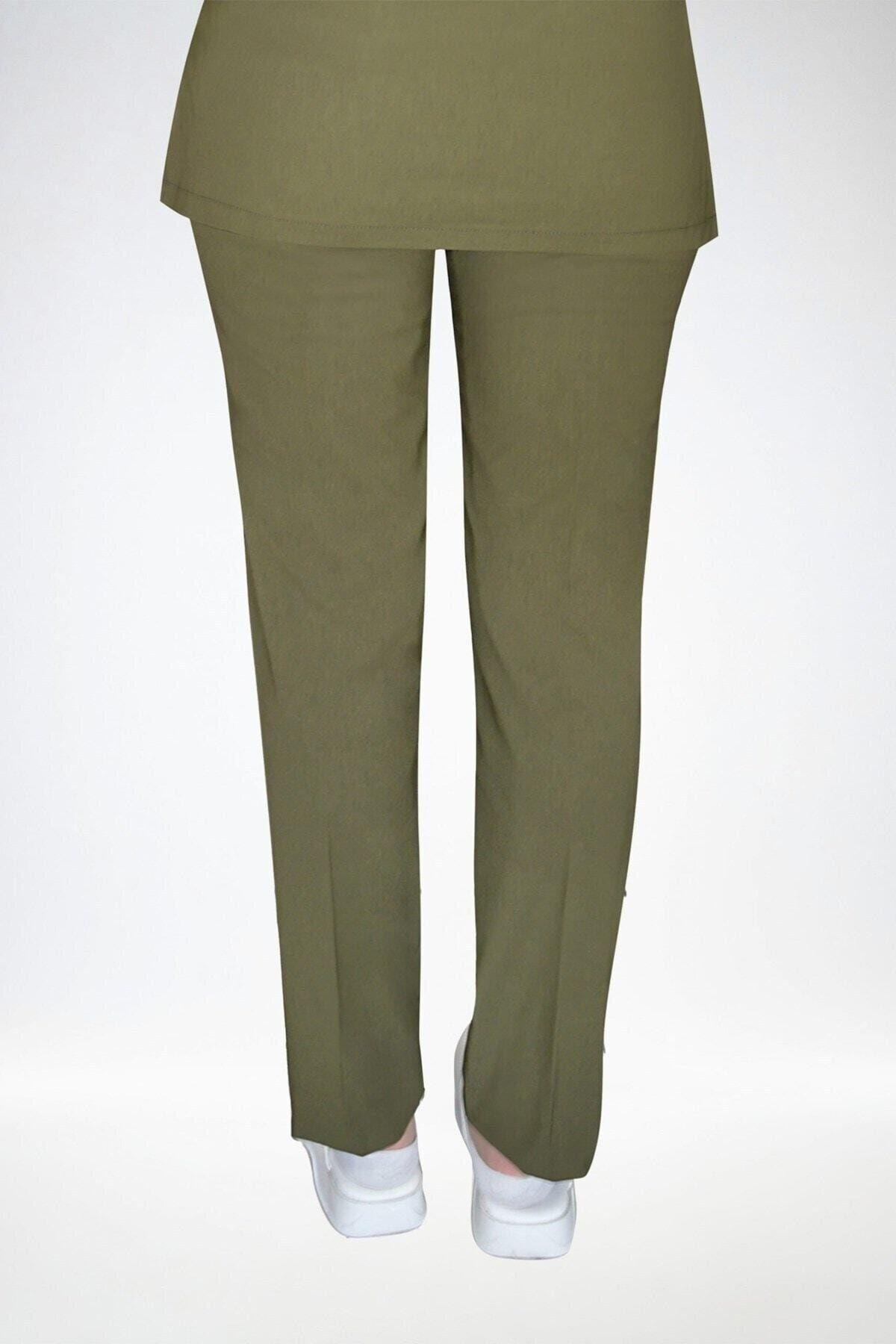 Haki Likralı Pantolon-Nur Medikal Giyim