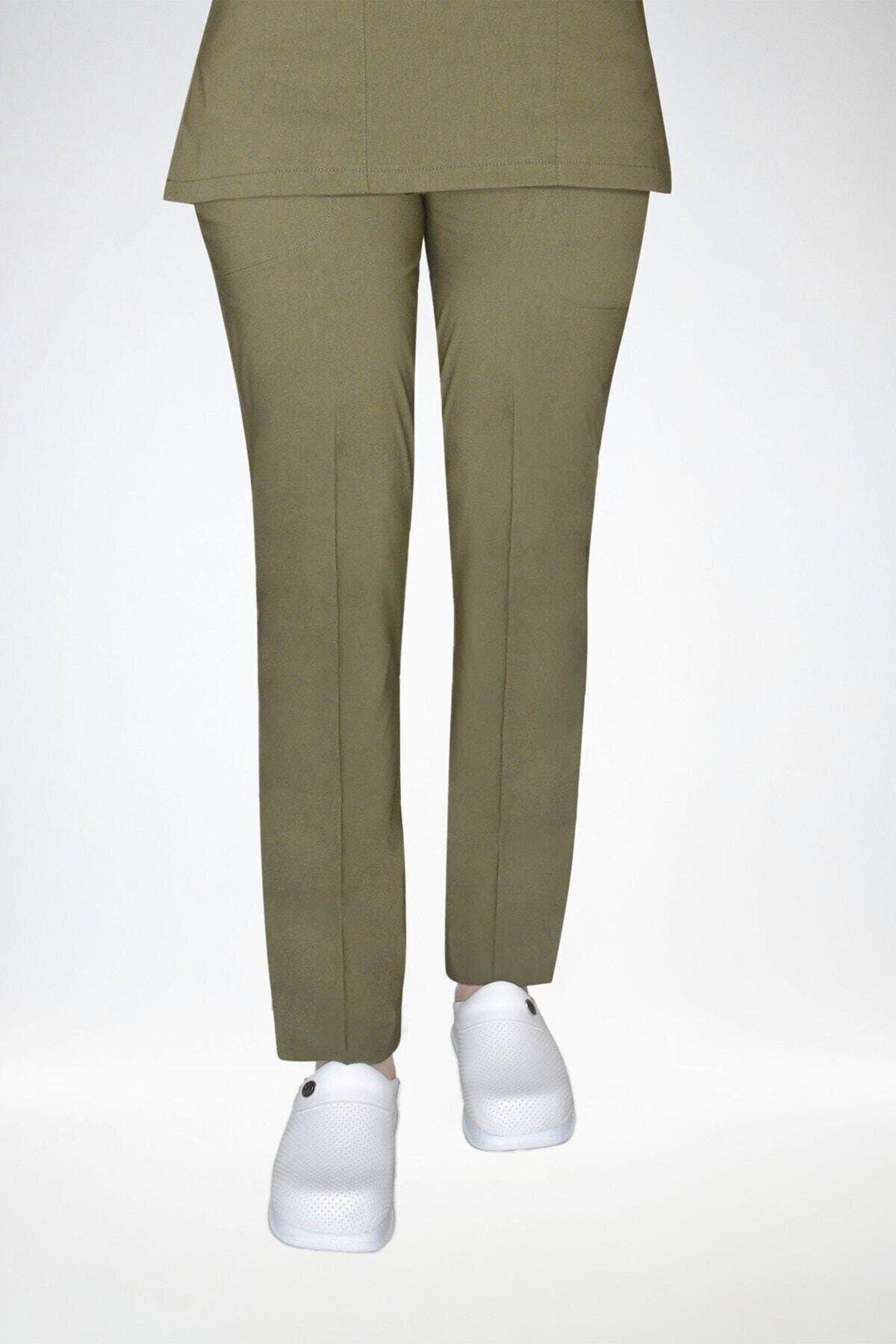 Haki Likralı Pantolon-Nur Medikal Giyim