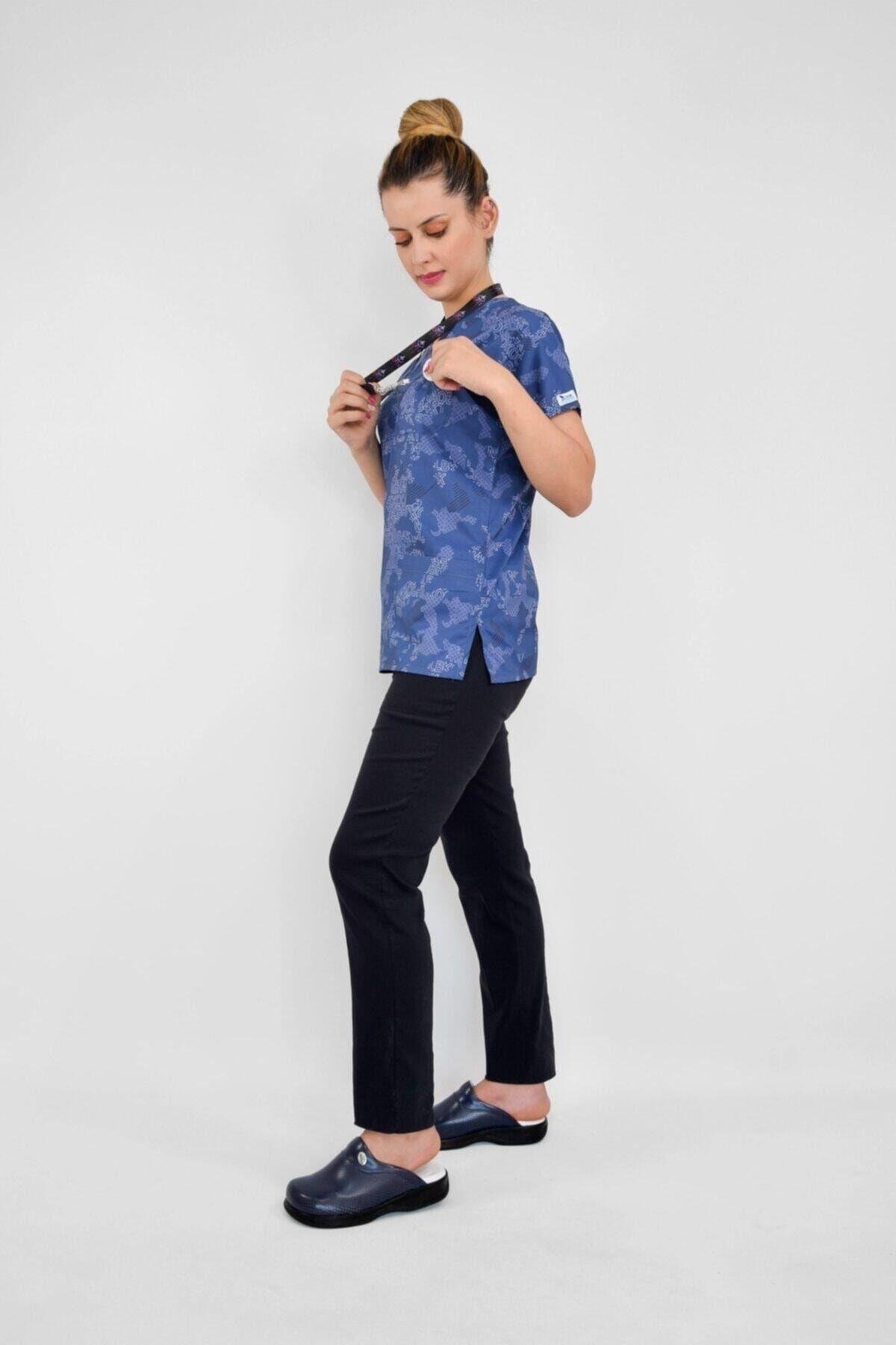 Harita Desen Cerrahi Doktor Hemşire Hastane Aşçı Likralı Forma Alt Üst Takım-Nur Medikal Giyim