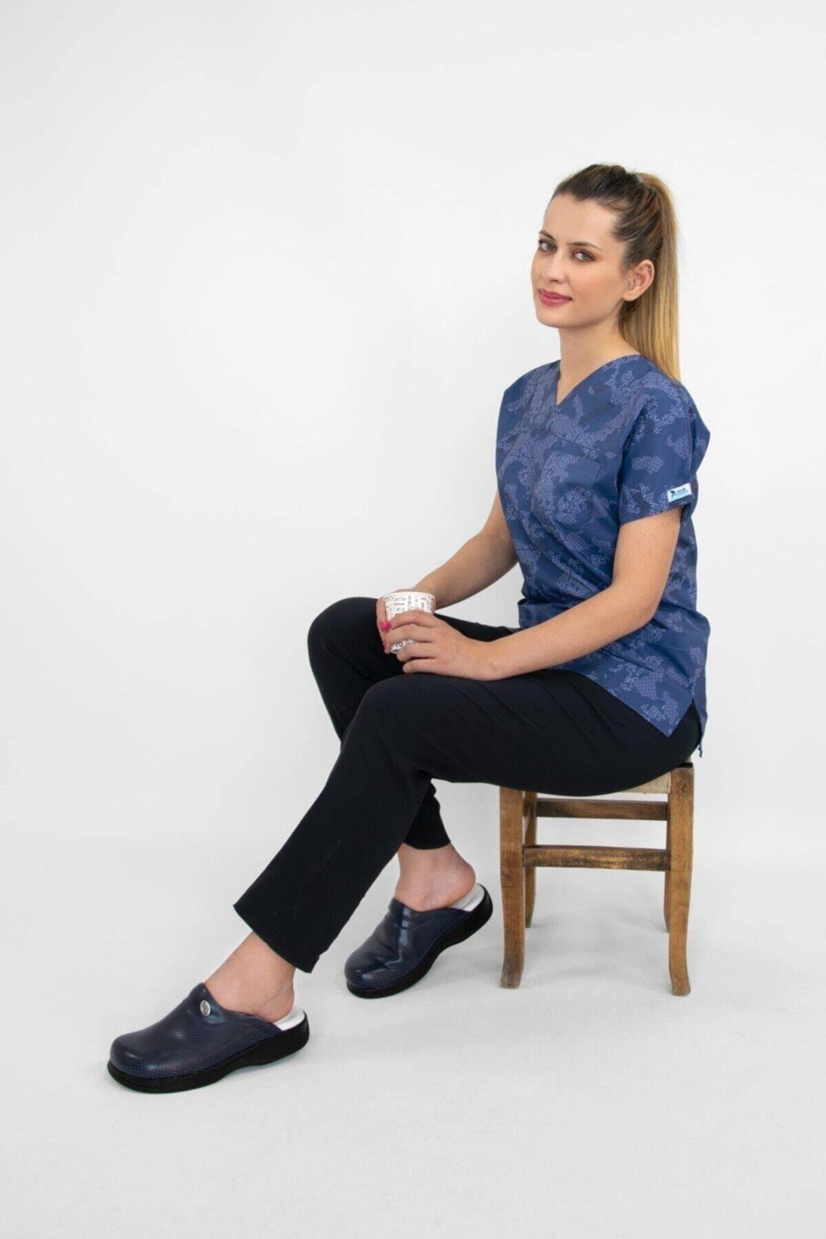 Harita Desen Cerrahi Doktor Hemşire Hastane Aşçı Likralı Forma Alt Üst Takım-Nur Medikal Giyim