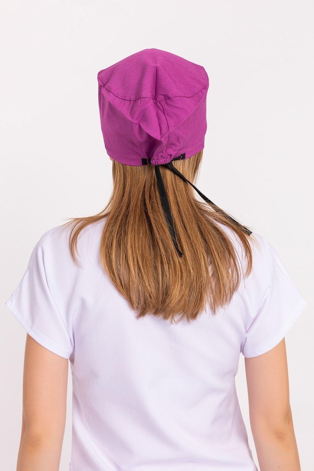 Kadın Açık Mor Cerrahi Hastane Doktor Hemşire Aşçı Bonesi-Nur Medikal Giyim