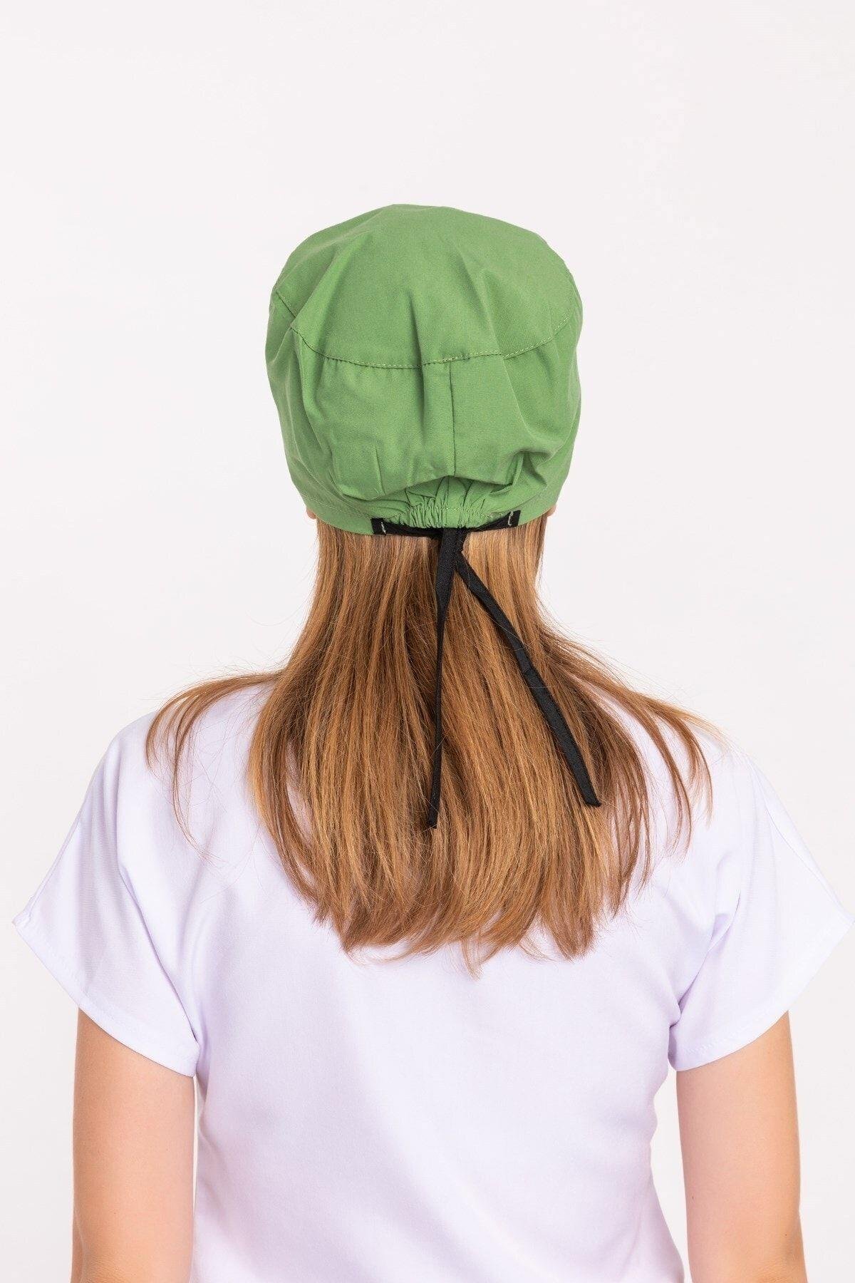 Kadın Düz Fıstık Yeşili Renk Doktor Hemşire Hastane Aşçı Medikal Cerrahi Bone-Nur Medikal Giyim