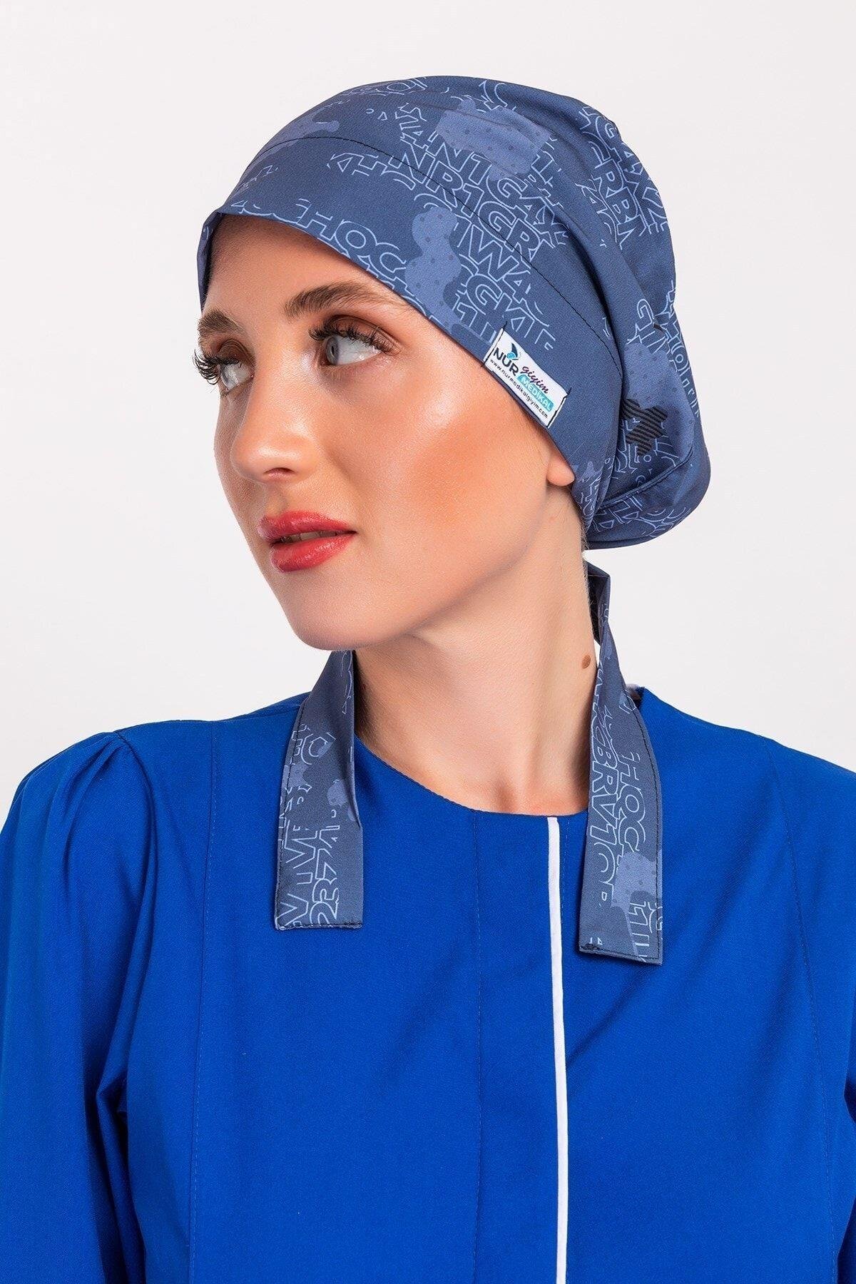 Kadın Harita Desenli Tesettür Doktor Hemşire Hastane Aşçı Cerrahi Bone-Nur Medikal Giyim