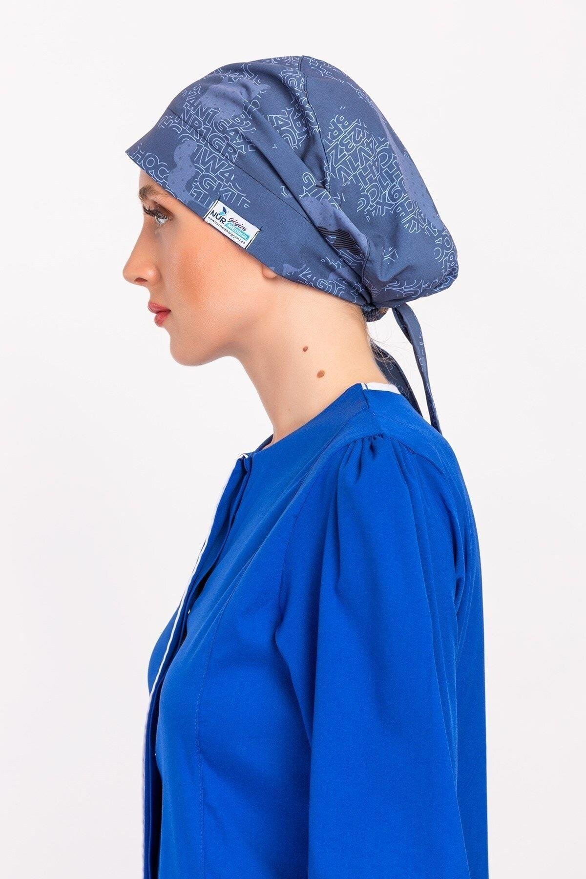 Kadın Harita Desenli Tesettür Doktor Hemşire Hastane Aşçı Cerrahi Bone-Nur Medikal Giyim