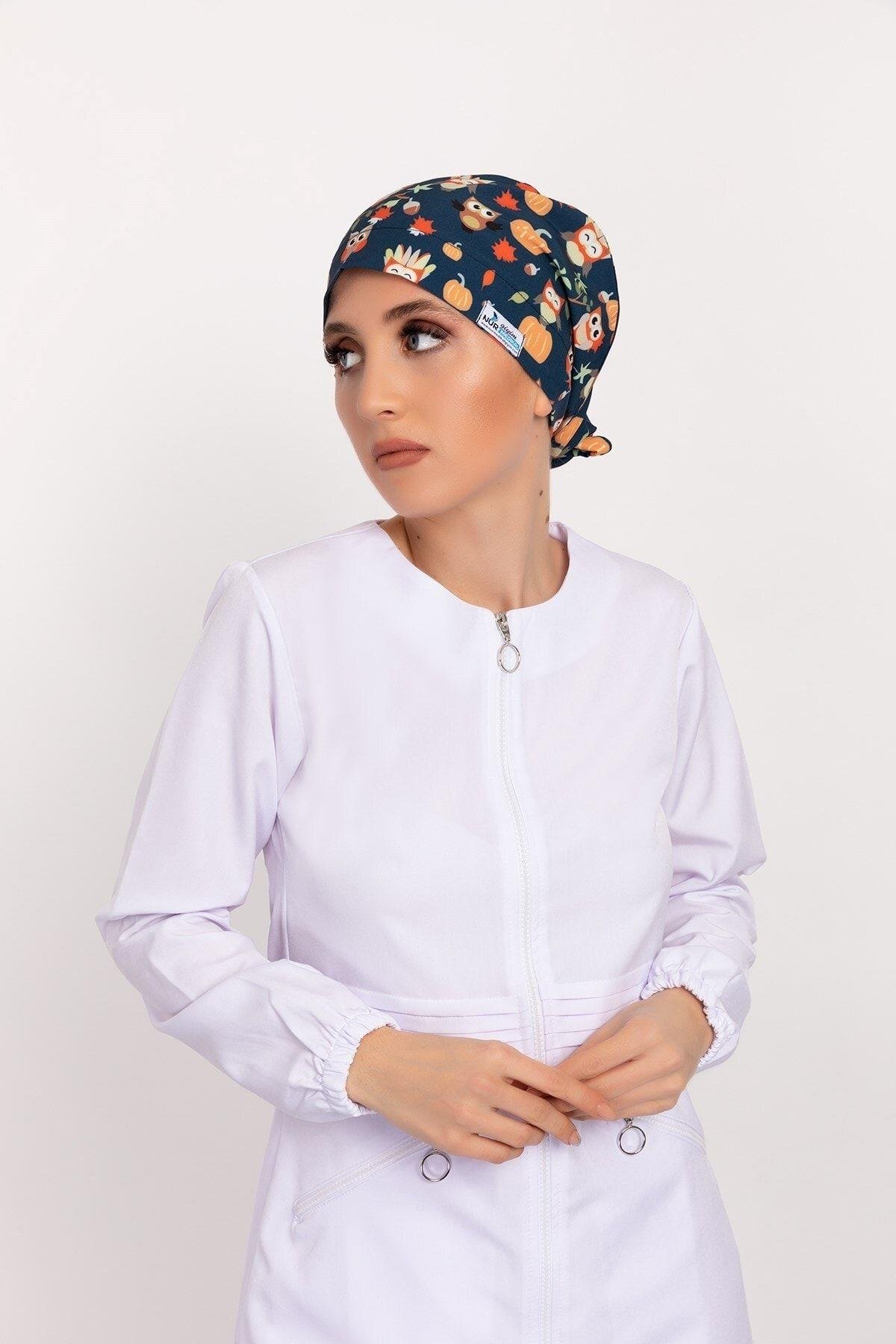 Kadın Kabaklı Baykuş Tesettür Doktor Hemşire Hastane Aşçı Cerrahi Bone-Nur Medikal Giyim