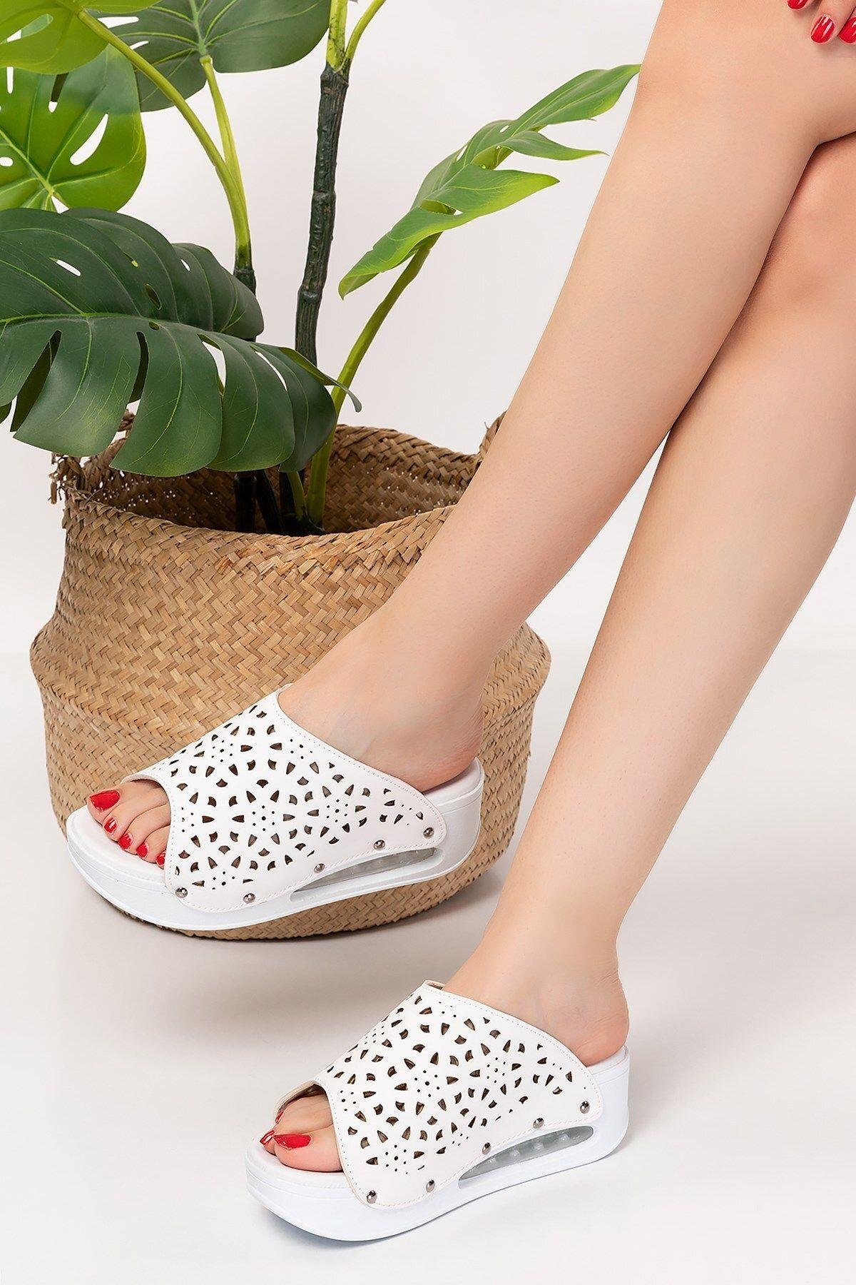 Kadın Karışık Delikli Tam Yüz Lazer Desenli Açık Airmax Ortopedik Hastane Doktor Hemşire Terliği-Nur Ortopedi