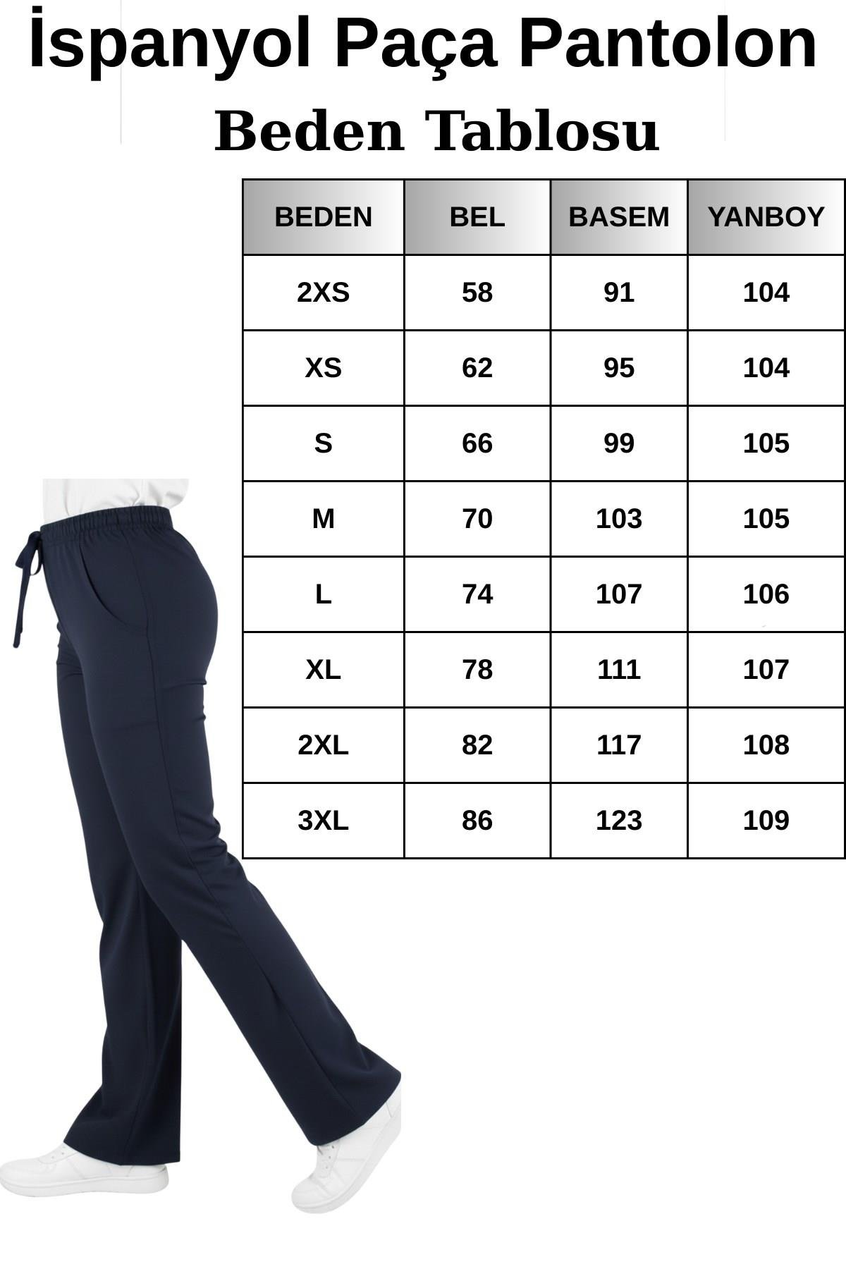 Kadın Lacivert Likralı İspanyol Paça Doktor Hemşire Scrubs Pantolonu-Nur Medikal Giyim