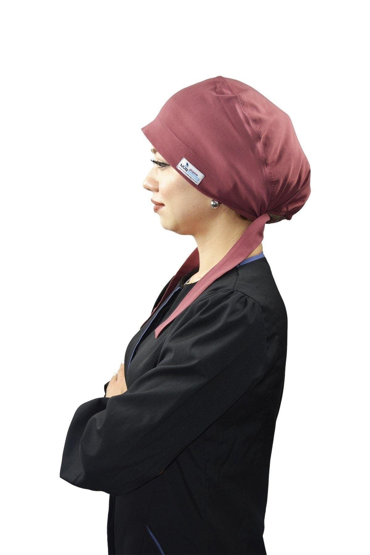 Kadın Likralı Tesettür Gül Kurusu Doktor Hemşire Hastane Aşçı Tesettür Cerrahi Bone-Nur Ortopedi