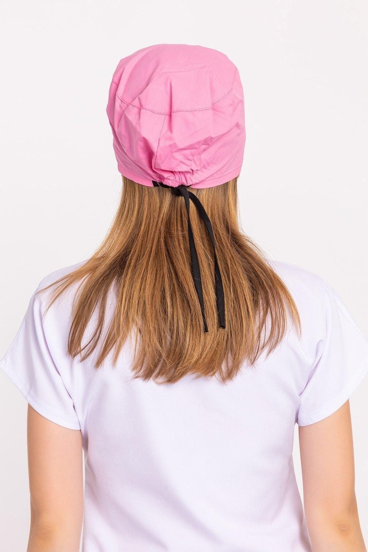 Kadın Şeker Pembe Renk Doktor Hemşire Hastane Medikal Cerrahi Bone B188-Nur Medikal Giyim