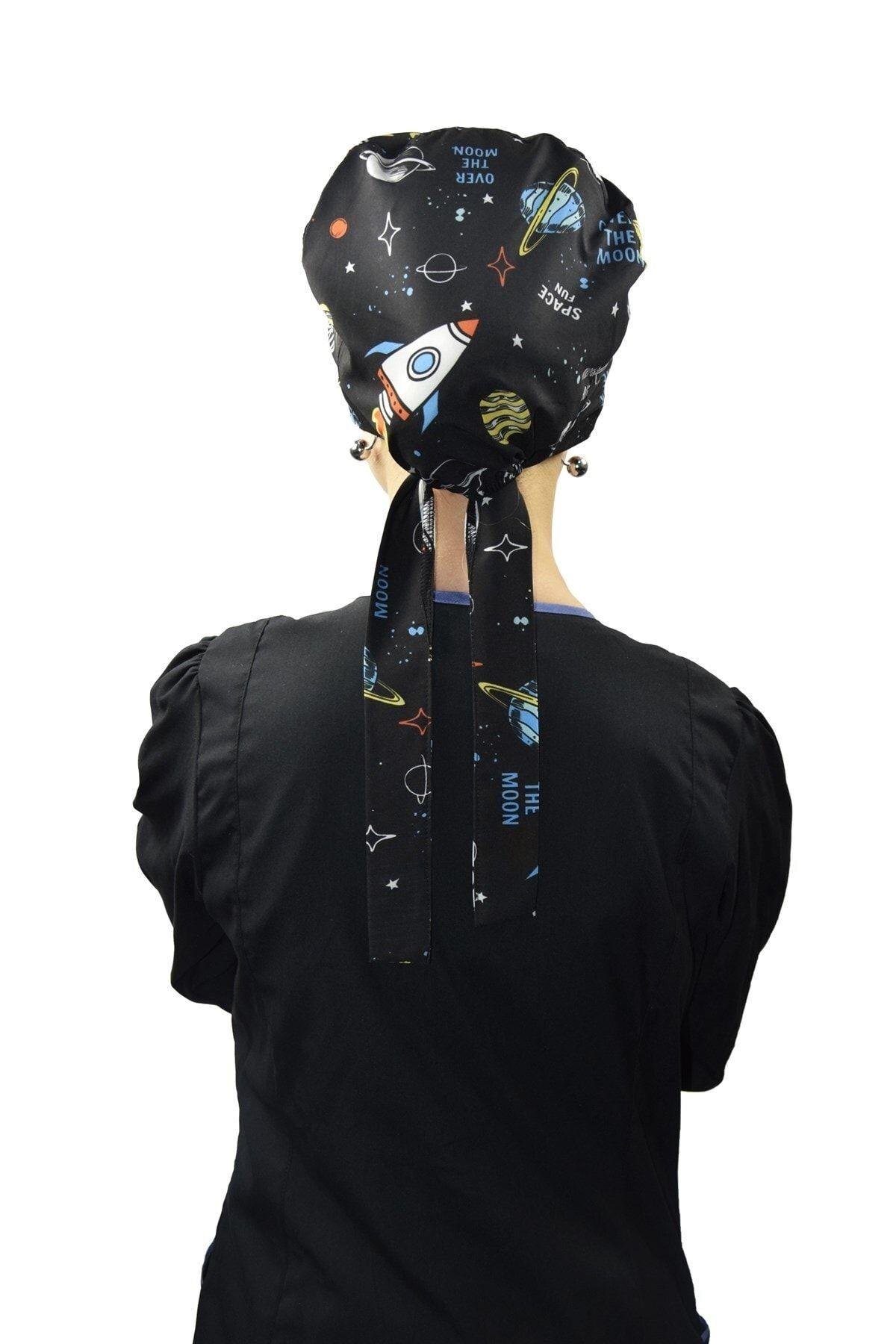 Kadın Tesettür Siyah Gezegen Doktor Hemşire Hastane Aşçı Cerrahi Tesettür Bone-Nur Ortopedi