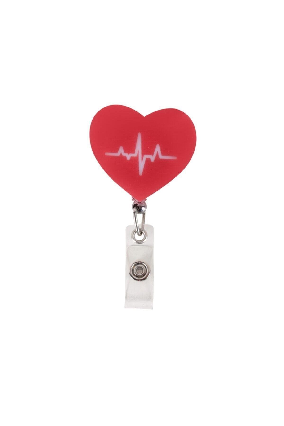 Kalp Ritim Temalı Yoyo Yaka Kartlığı-Nur Ortopedi