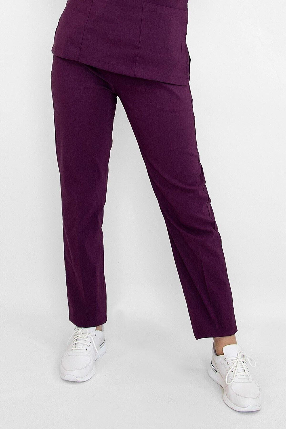 Karadut Rengi Likralı Pantolon-Nur Medikal Giyim