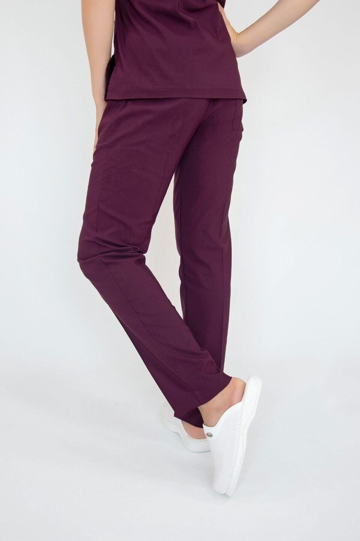 Karadut Rengi Likralı Pantolon-Nur Medikal Giyim