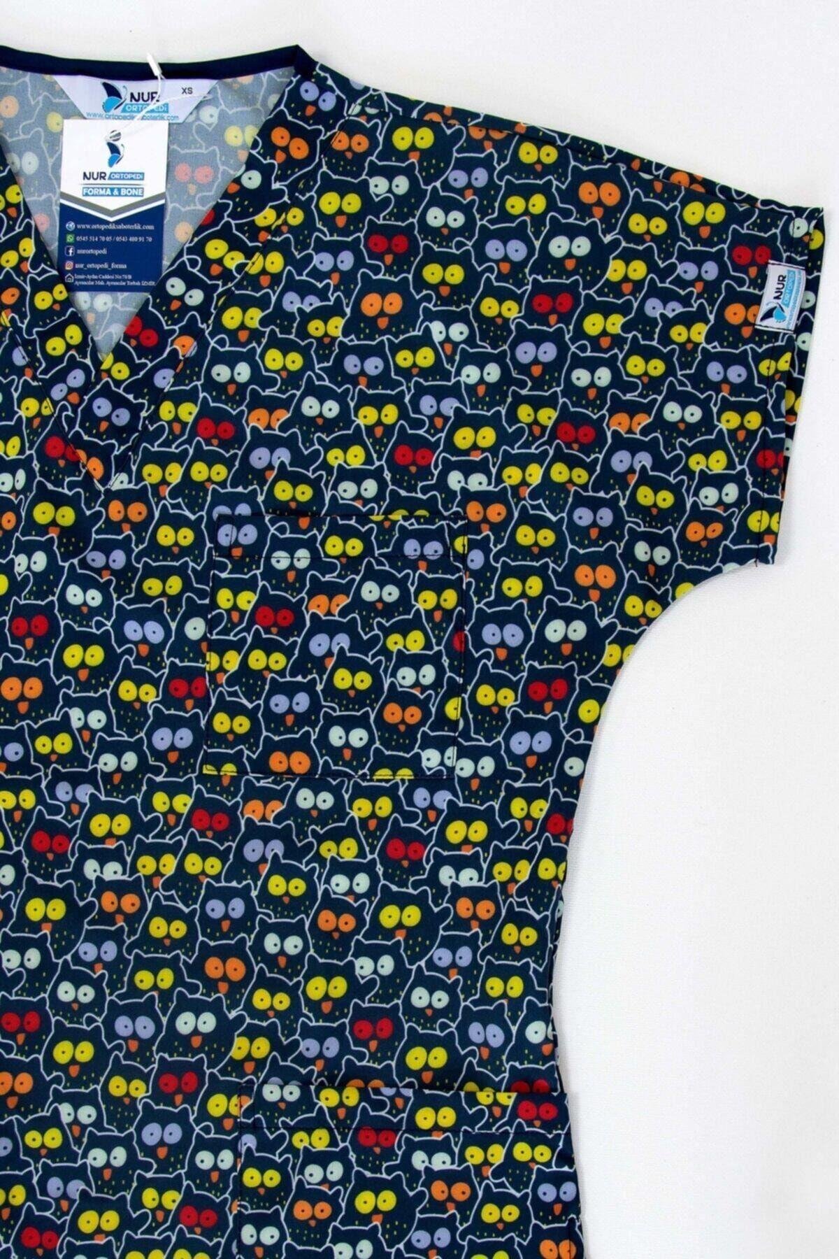 Kedi Gözü Cerrahi Doktor Hemşire Hastane Aşçı Likralı Tek Üst Forma-Nur Medikal Giyim