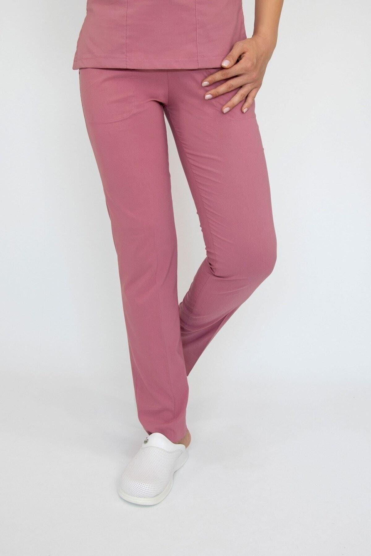 Koyu Pudra Likralı Pantolon-Nur Medikal Giyim
