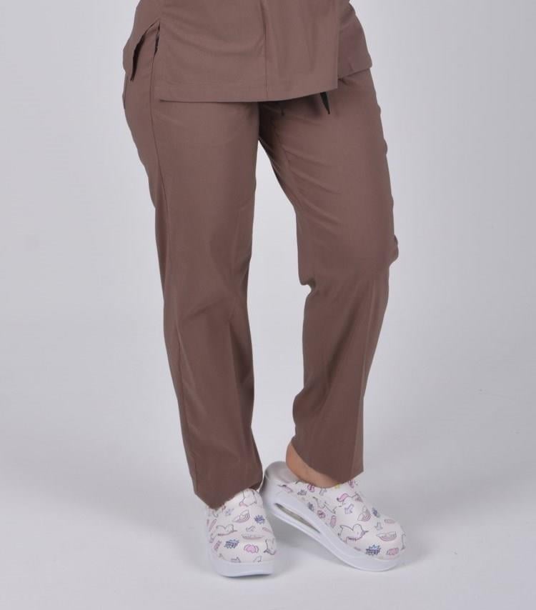 Koyu Vizon Likralı Tek Alt Pantolon-Nur Medikal Giyim