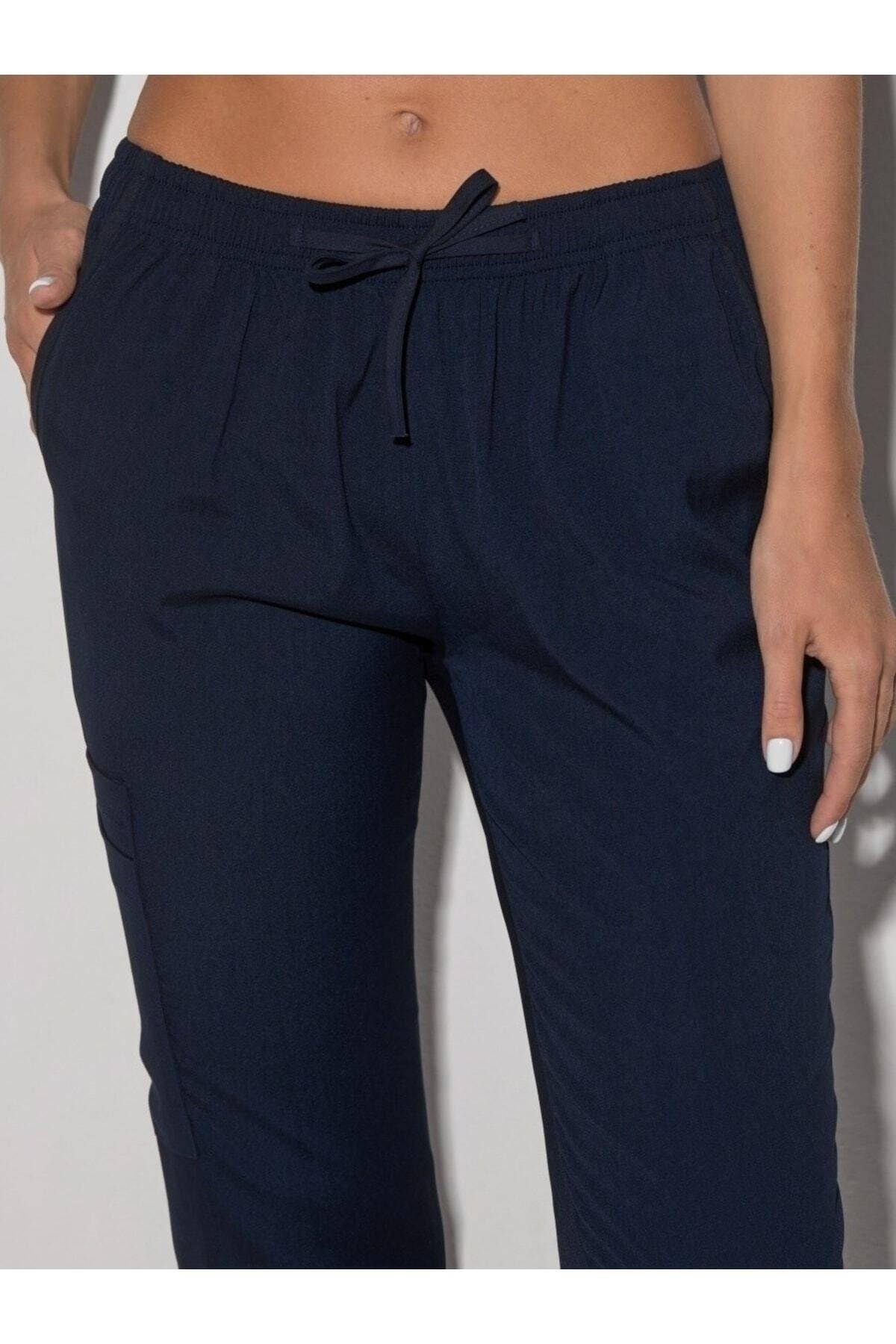 Lacivert Likralı Jogger Alt Üst Takım-Nur Medikal Giyim