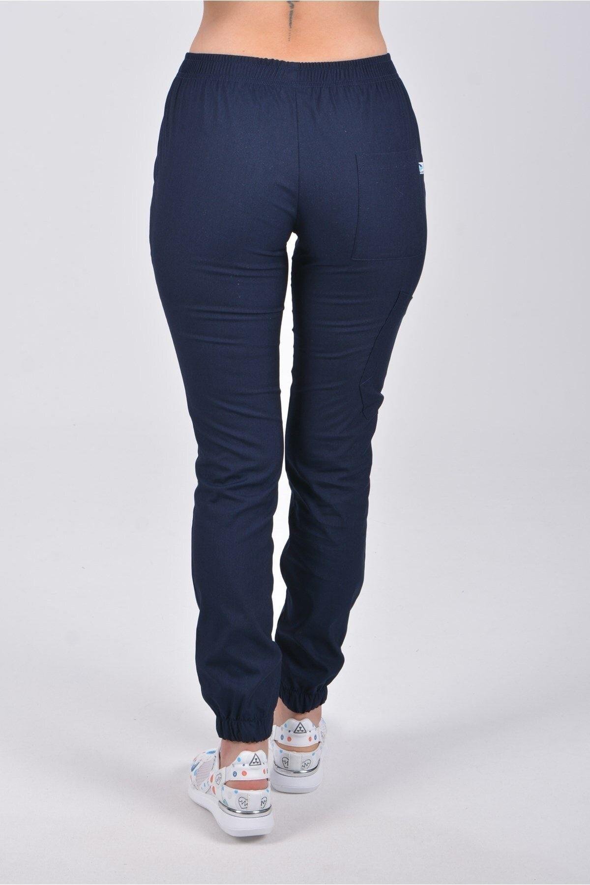 Lacivert Likralı Jogger Pantolon-Nur Medikal Giyim