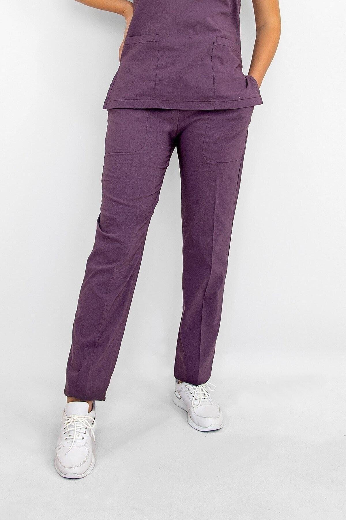 Leylak Rengi Likralı Pantolon-Nur Medikal Giyim