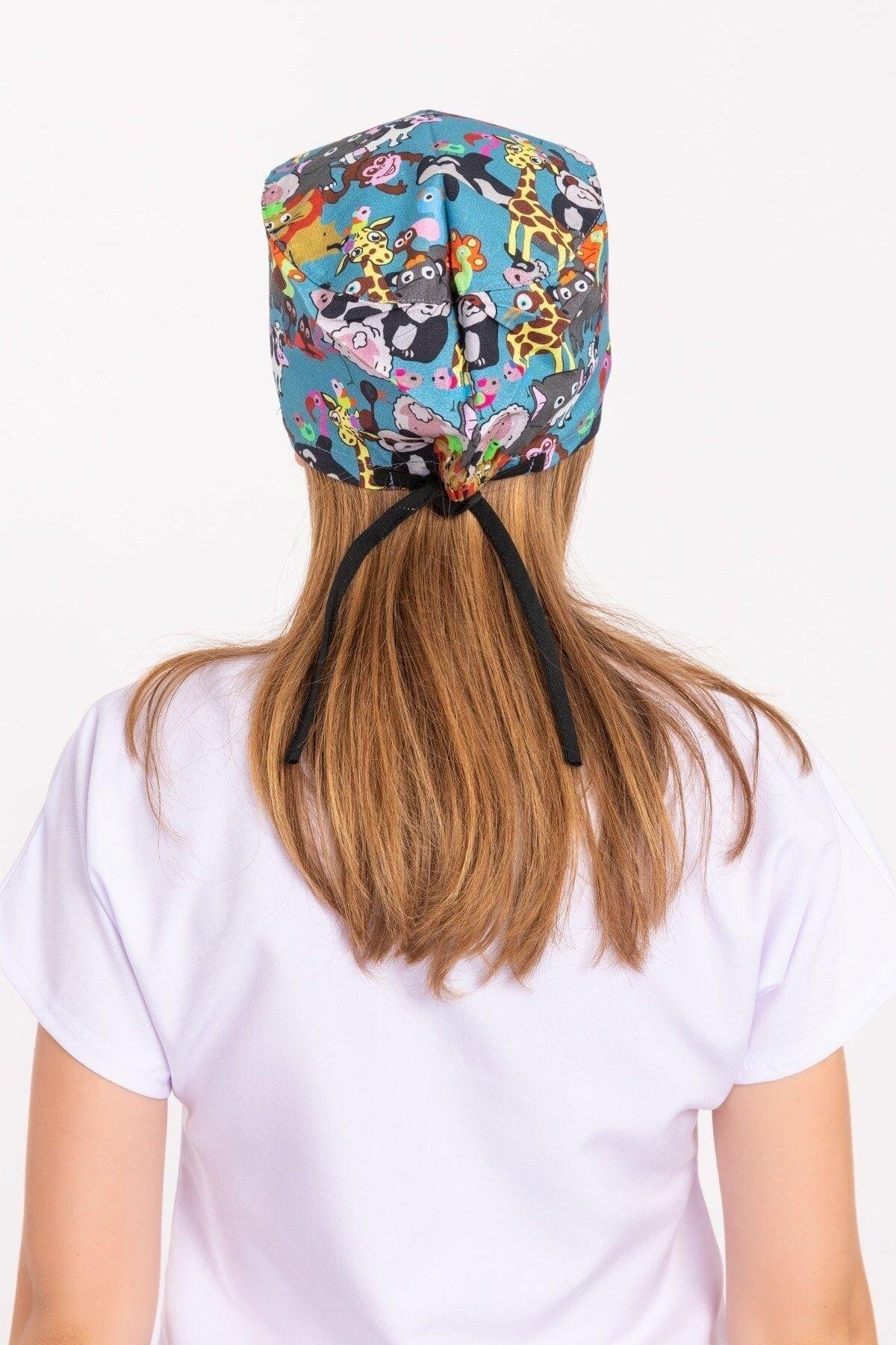 Master Likra Hayvanat Bahçesi Desenli Doktor Hemşire Hastane Cerrahi Bone-Nur Medikal Giyim