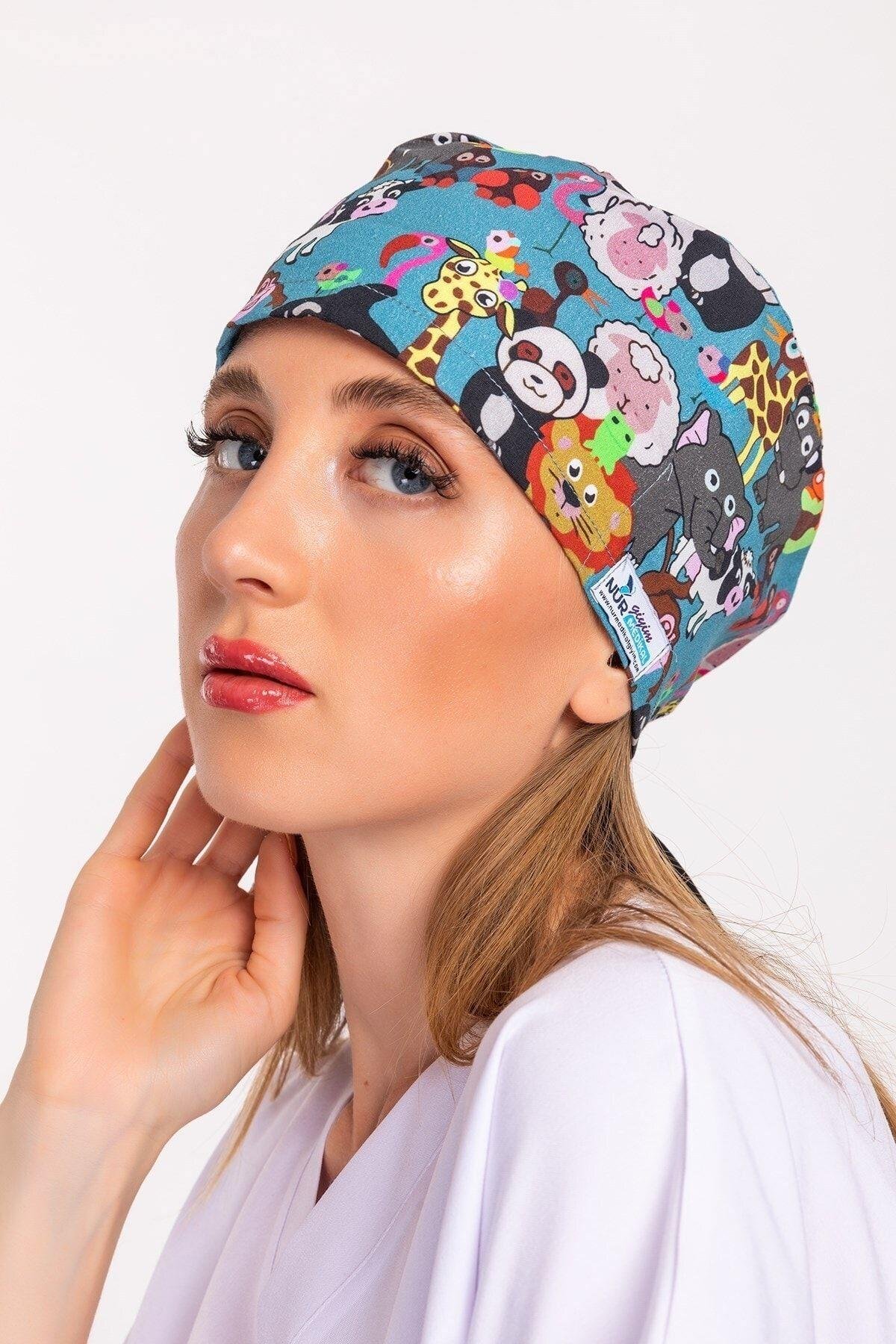 Master Likra Hayvanat Bahçesi Desenli Doktor Hemşire Hastane Cerrahi Bone-Nur Medikal Giyim