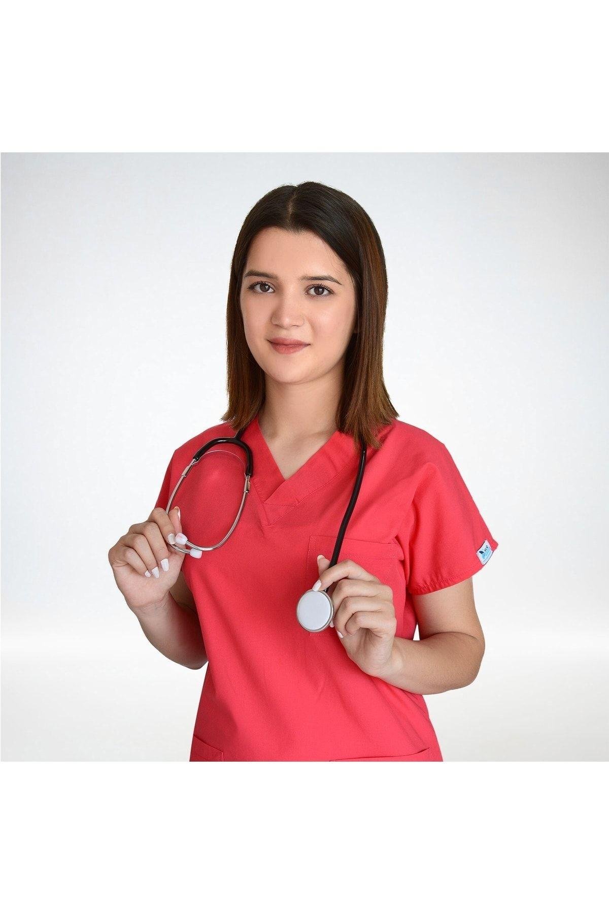 Narçiçeği Likralı Alt Üst Hemşire Doktor Forması Cerrahi Nöbet Takımı-Nur Medikal Giyim