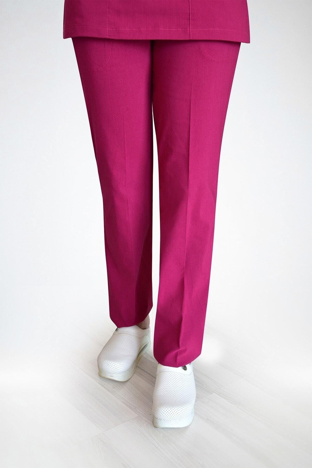 Pembe Likralı Pantolon-Nur Medikal Giyim