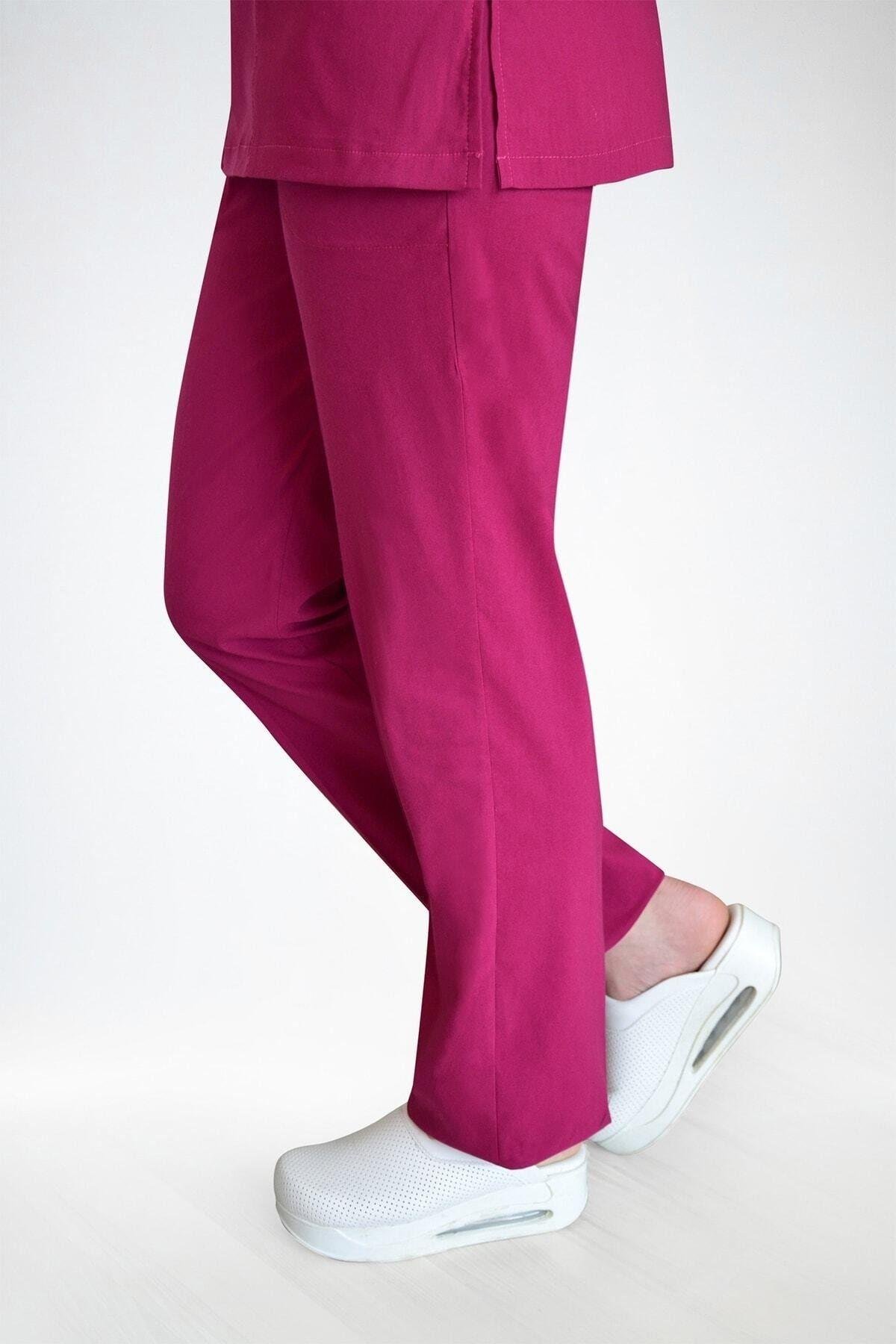 Pembe Likralı Pantolon-Nur Medikal Giyim