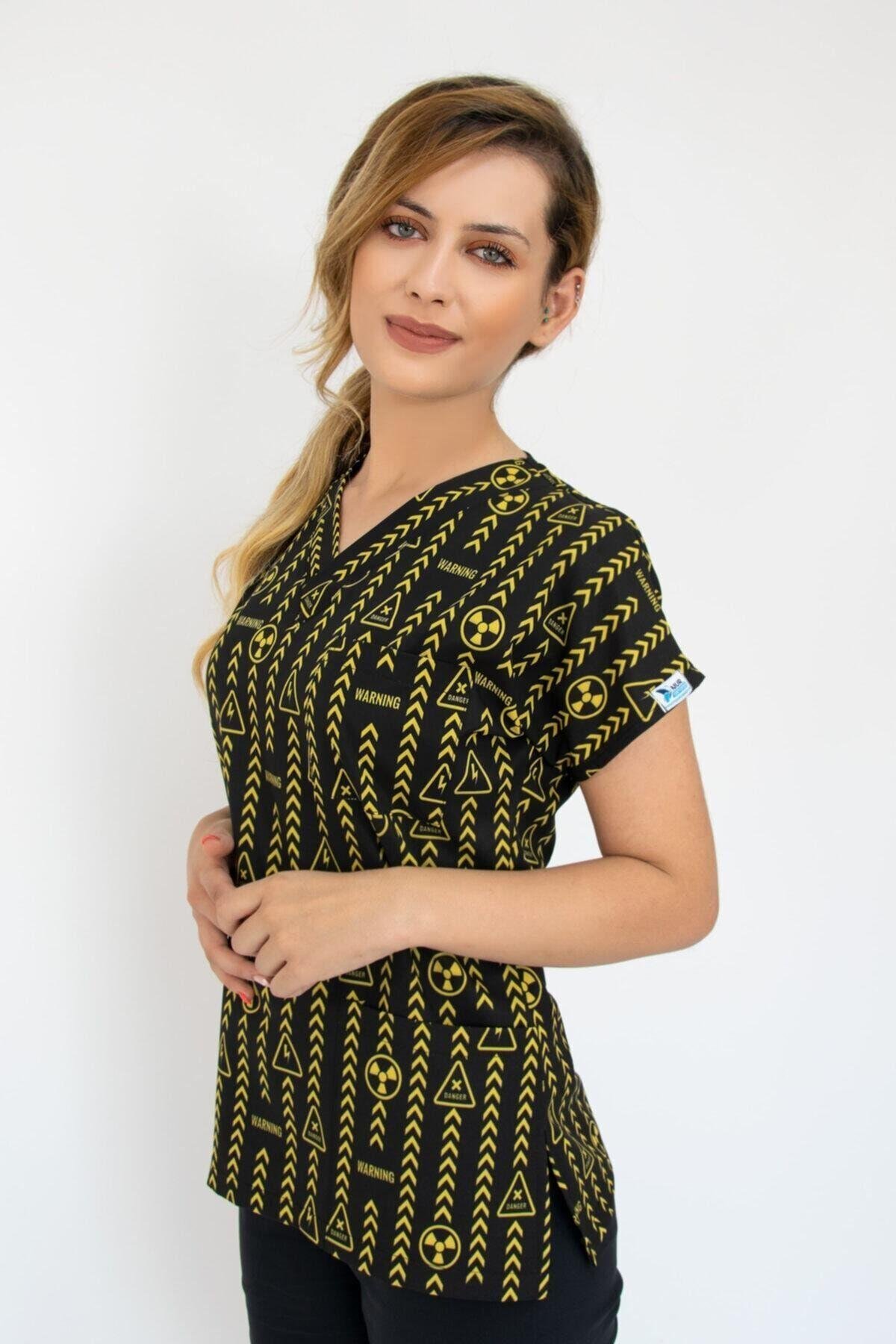 Radyoloji 2 Cerrahi Doktor Hemşire Hastane Aşçı Likralı Forma Alt Üst Takım-Nur Medikal Giyim