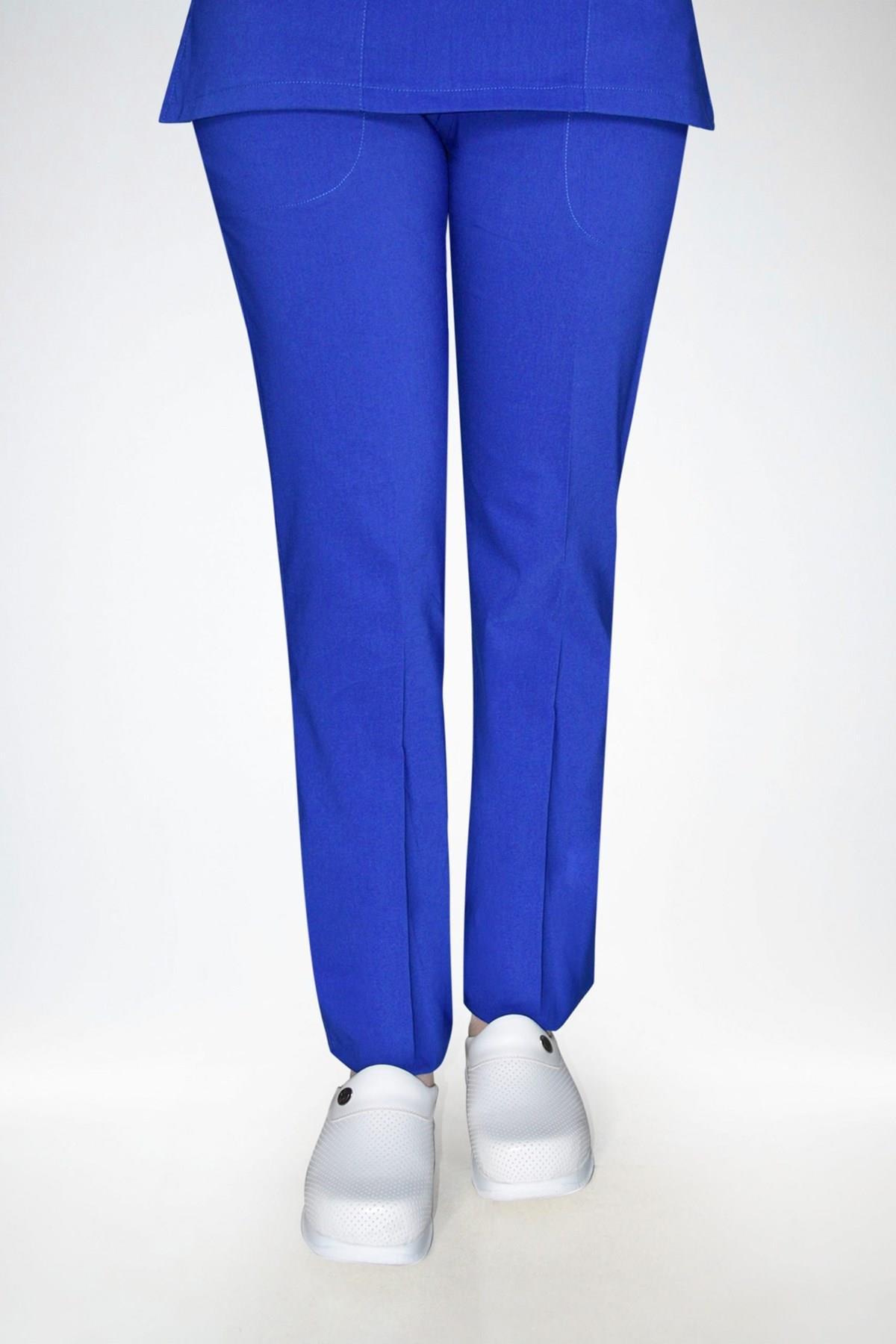 Saks Mavi Likralı Pantolon-Nur Medikal Giyim