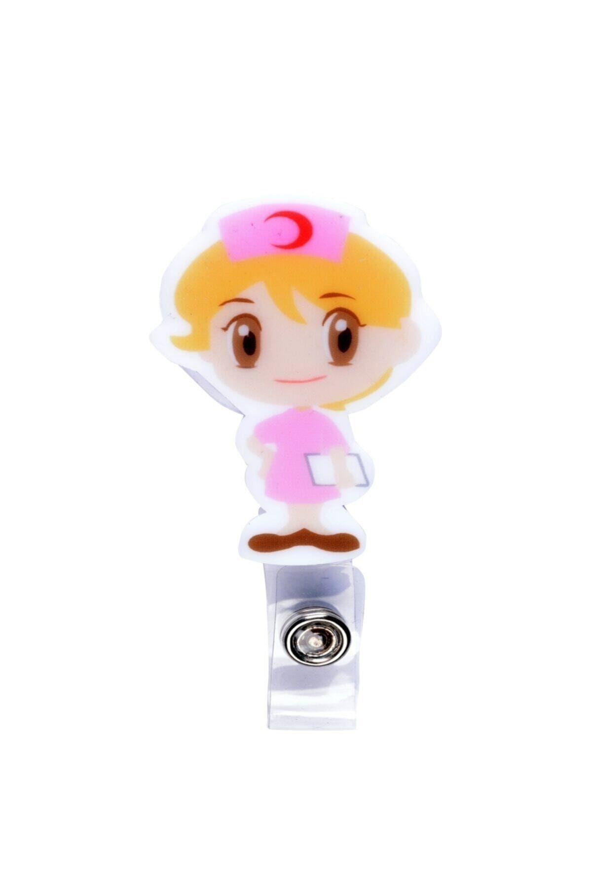 Sarışın Hemşire Temalı Yoyo Yaka Kartlığı-Nur Ortopedi