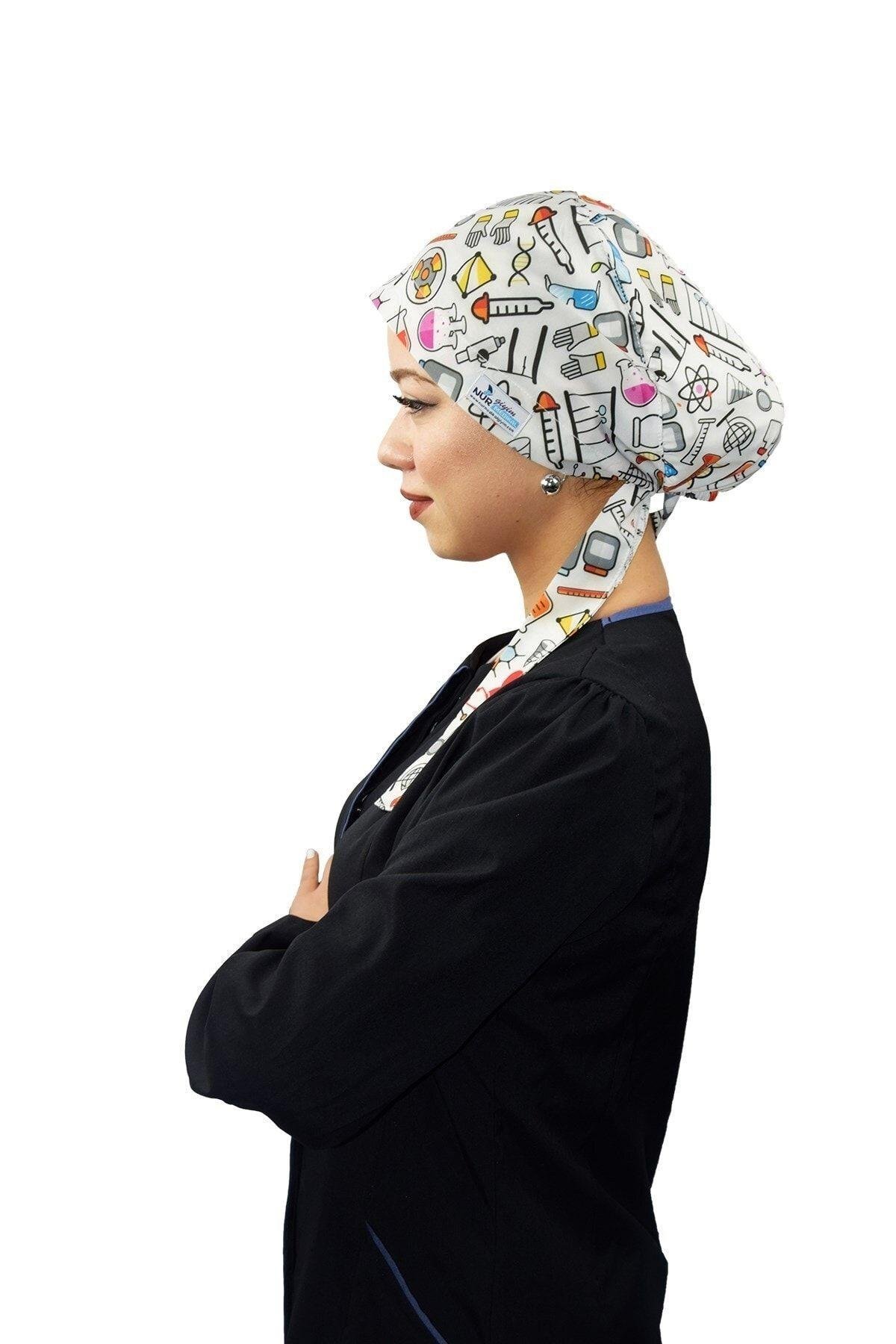 Tesettür Likralı Renkli Laborant Doktor Hemşire Biyolog Araştırmacı Laboratuar Tesettür Cerrahi Bone-Nur Ortopedi