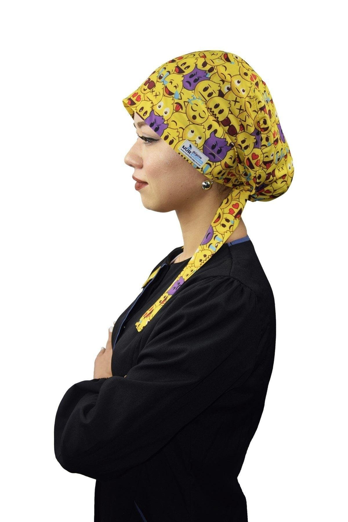 Tesettür Sarı Emojiler Likralı Doktor Hemşire Aşçı Tesettür Cerrahi Bone-Nur Ortopedi