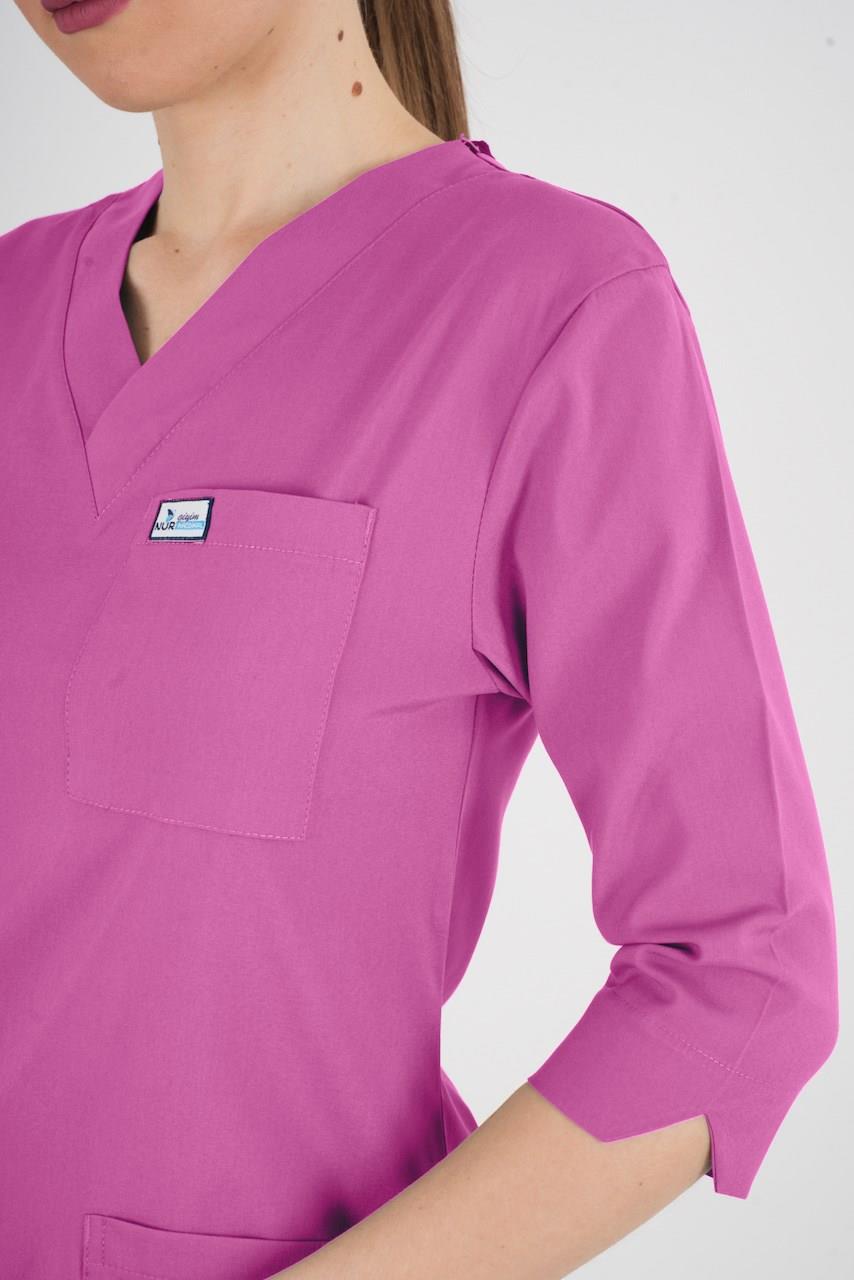 Unisex Açık Mor Violet Model Scrubs Takım Doktor Hemşire Üniforması-Nur Medikal Giyim