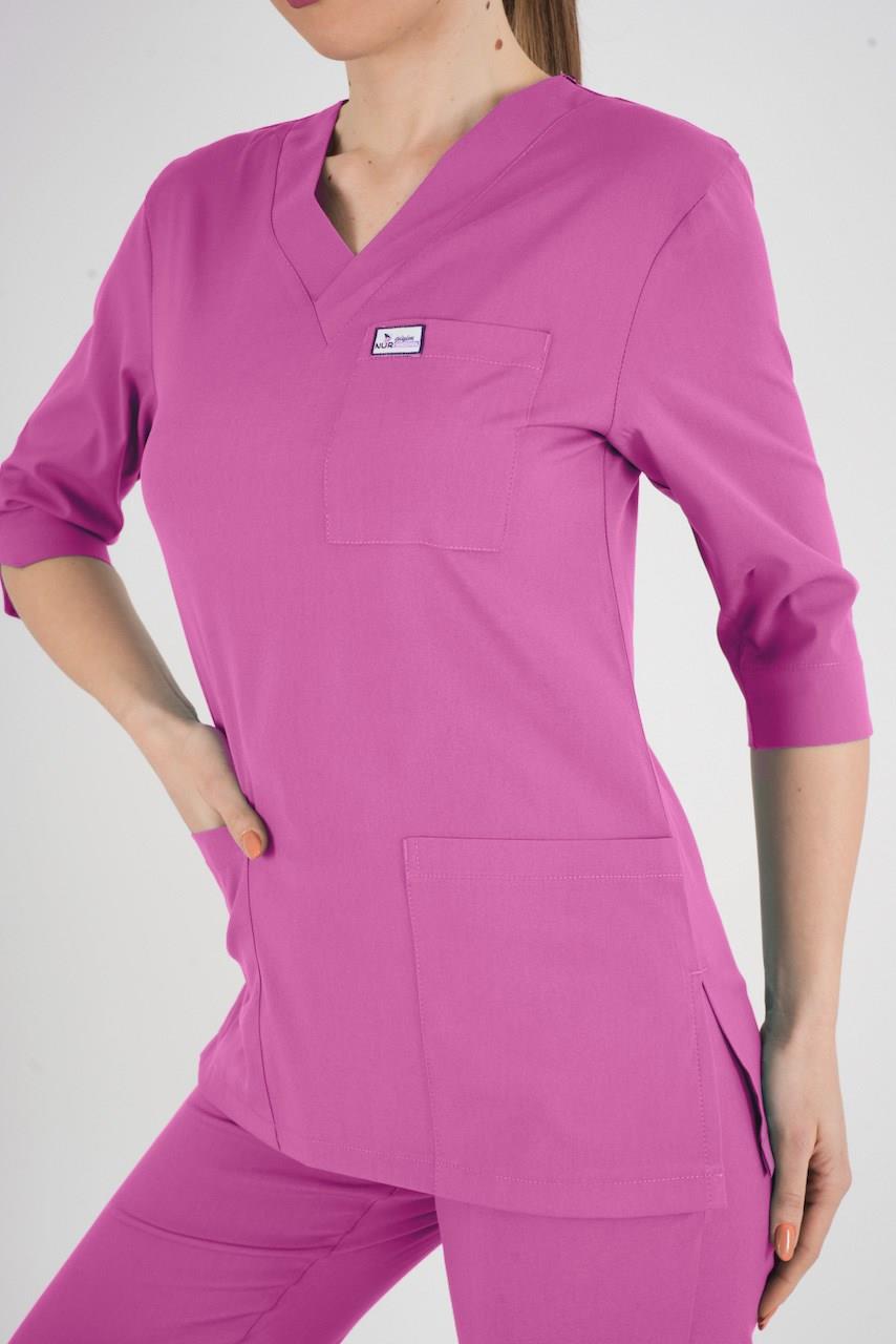 Unisex Açık Mor Violet Model Scrubs Takım Doktor Hemşire Üniforması-Nur Medikal Giyim