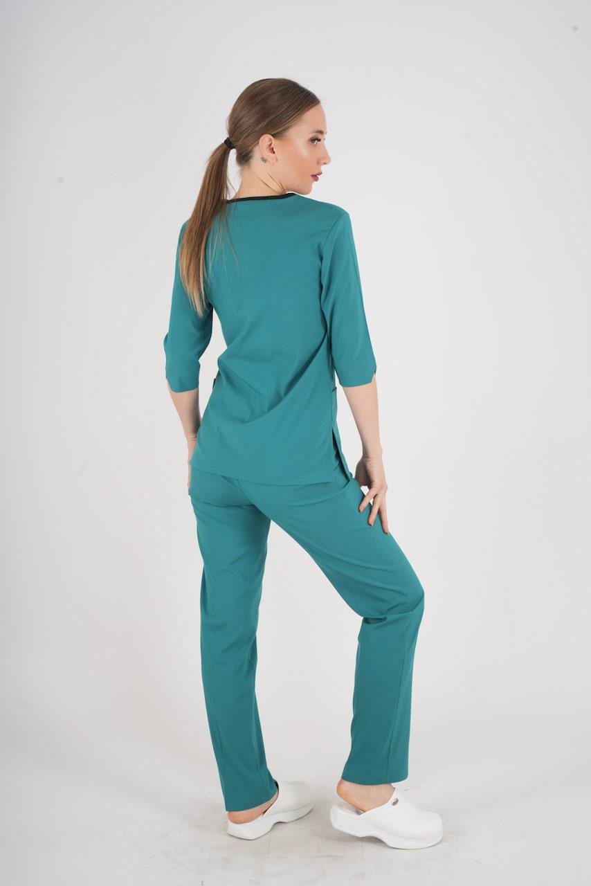 Unisex Ameliyat Yeşili Violet Model Scrubs Takım Doktor Hemşire Üniforması-Nur Medikal Giyim