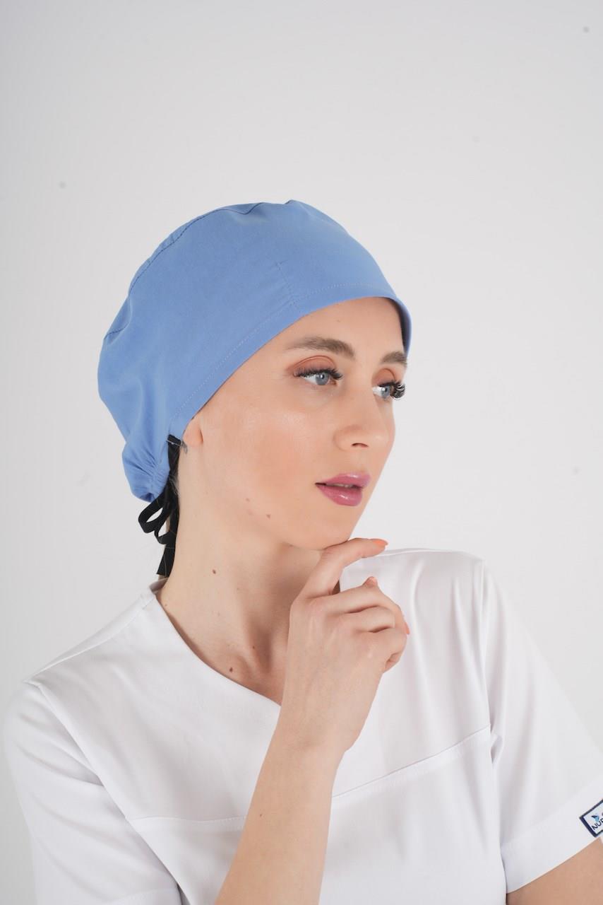 Unisex Dokuz Eylül Mavisi Doktor Hemşire Hastane Medikal Cerrahi Bonesi-Nur Medikal Giyim