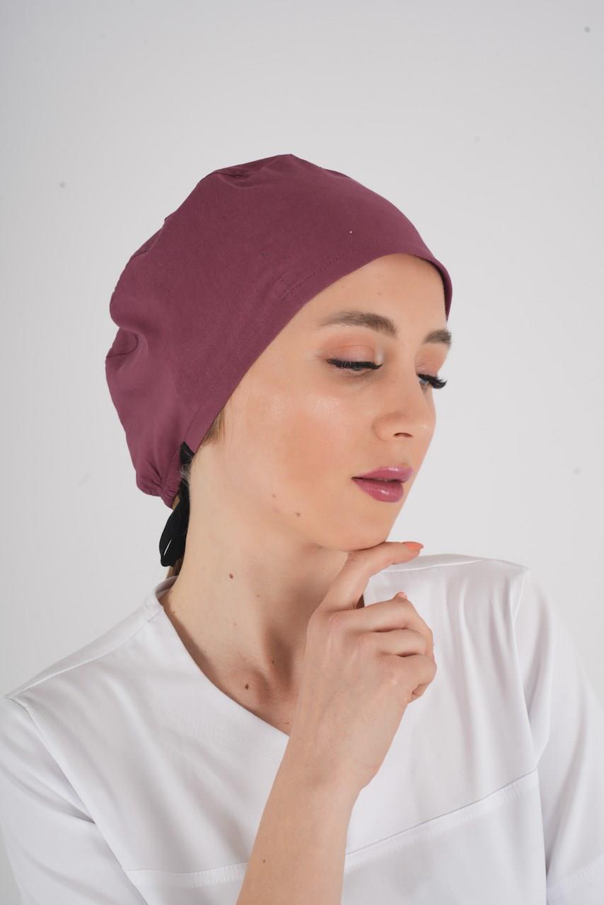 Unisex Düz Gül Kurusu Doktor Hemşire Hastane Aşçı Medikal Cerrahi Bonesi-Nur Medikal Giyim