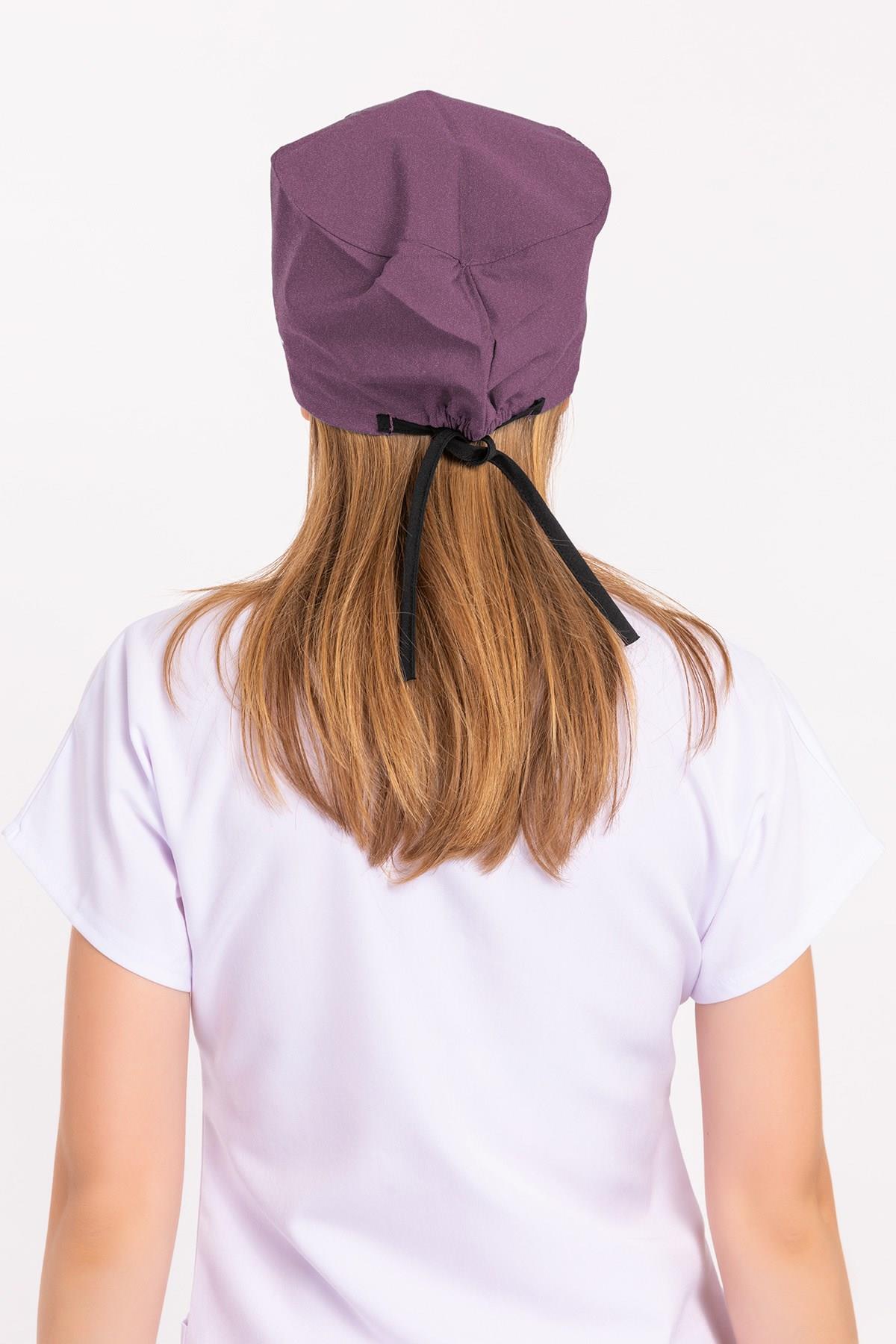 Unisex Leylak Kalp Ritim Nakışlı Doktor Hemşire Hastane Medikal Cerrahi Bonesi-Nur Medikal Giyim