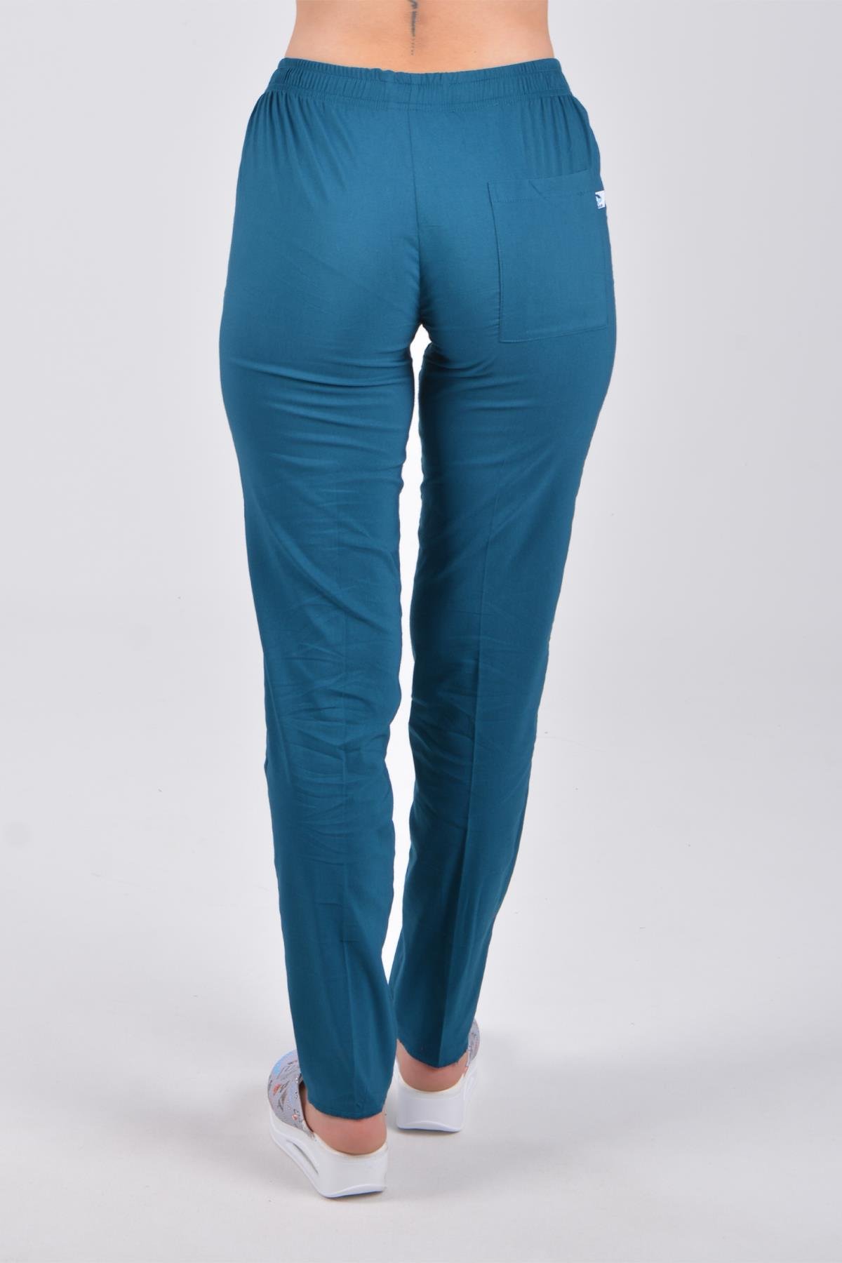 Unisex Petrol Mavisi Terikoton Hemşire Doktor Cerrahi Üniforma Takım Scrubs-Nur Medikal Giyim