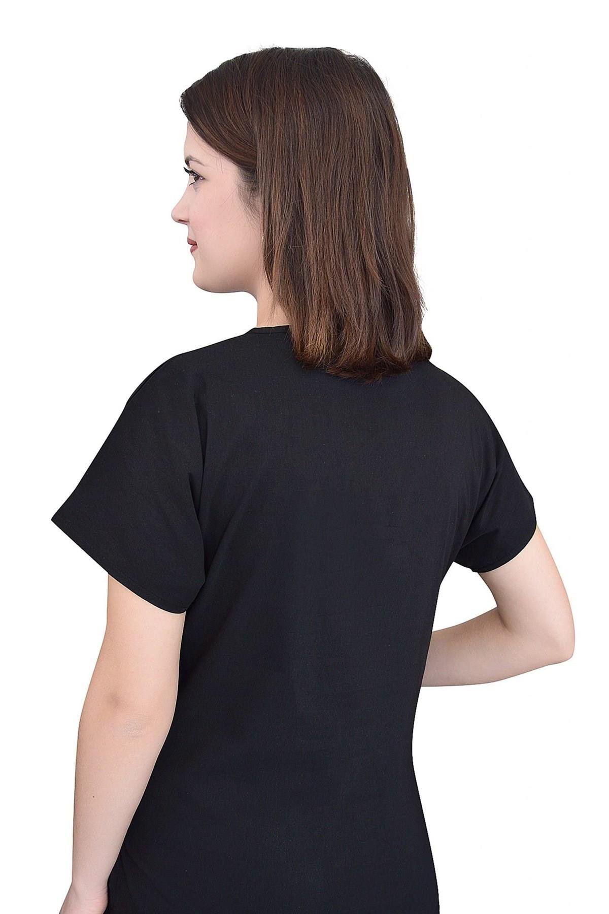 Unisex Siyah Alpaka Doktor Hemşire Hastane Medikal Scrubs Tek Üst Forma-Nur Medikal Giyim